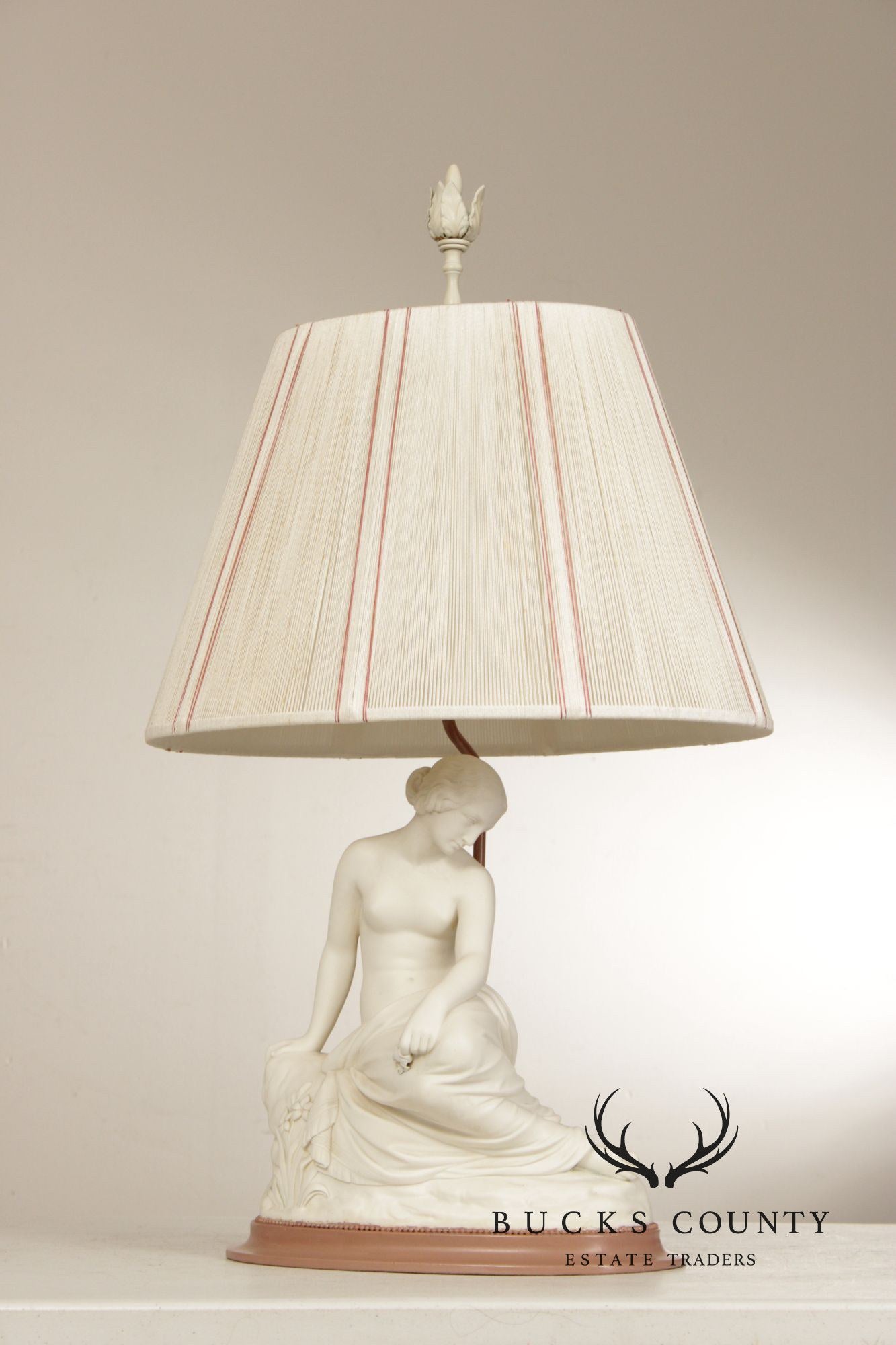 William Calder Marshall Bisque 'Resignation' Table Lamp