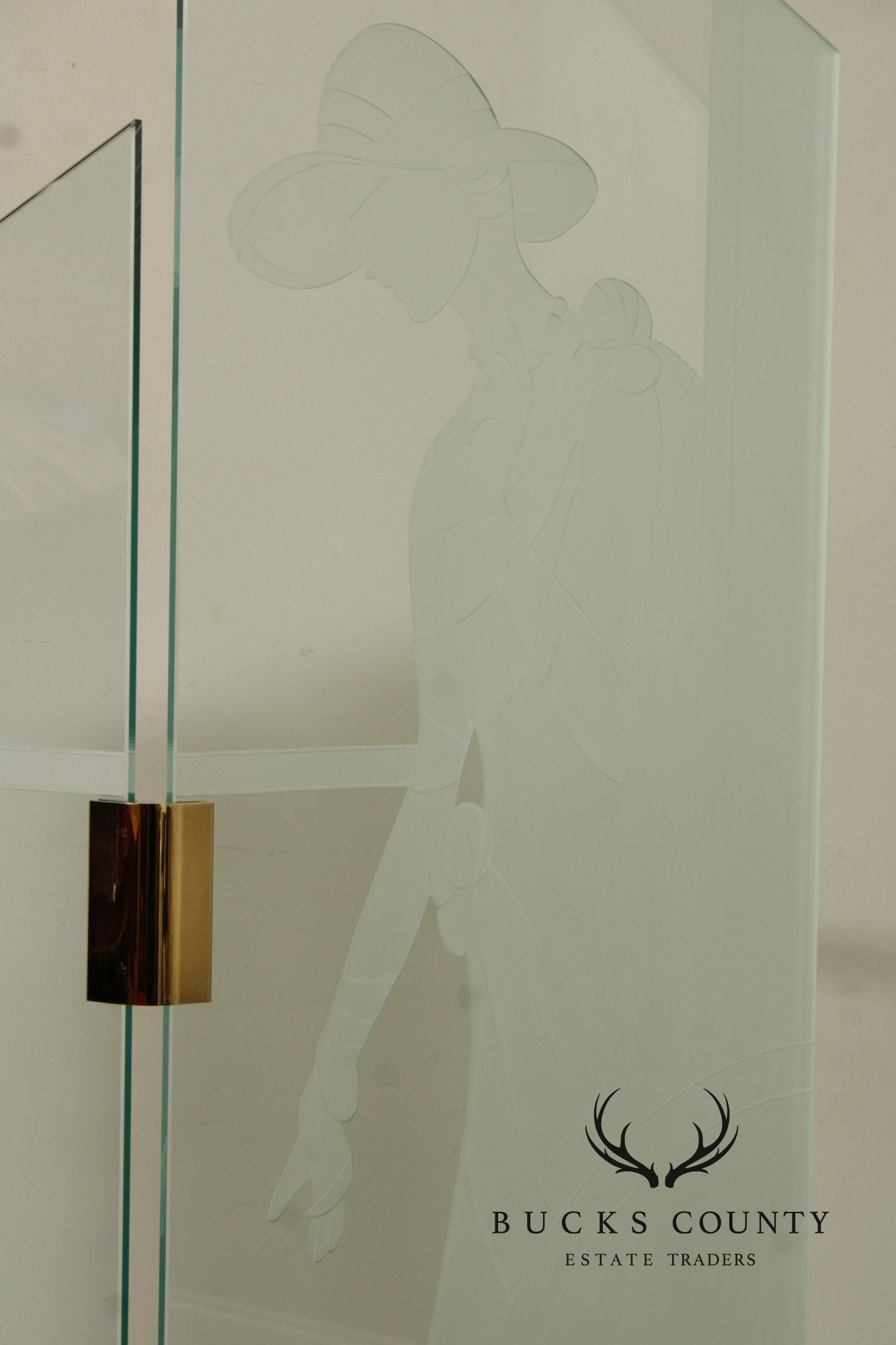 1980's Art Deco Style Glass Four-Panel Room Divider
