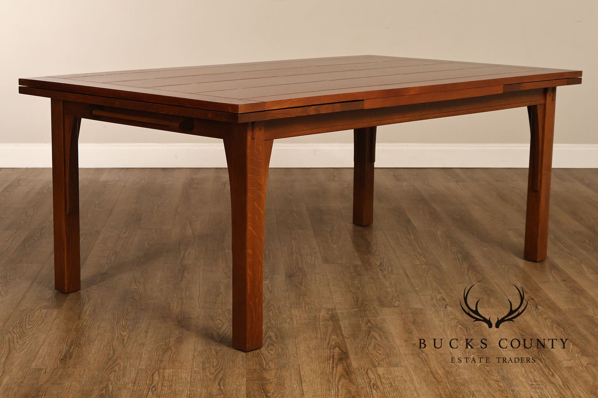 Stickley Mission Collection Oak Draw Top Extension Dining Table