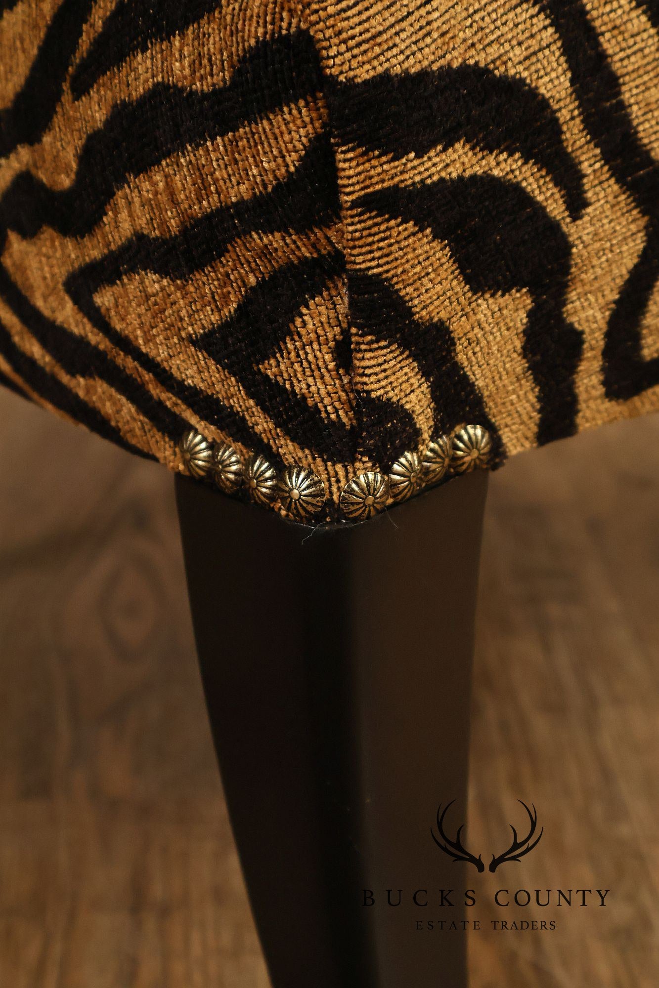 Pair Of Ebonized Klismos Style Accent Chairs With Zebra Upholstery