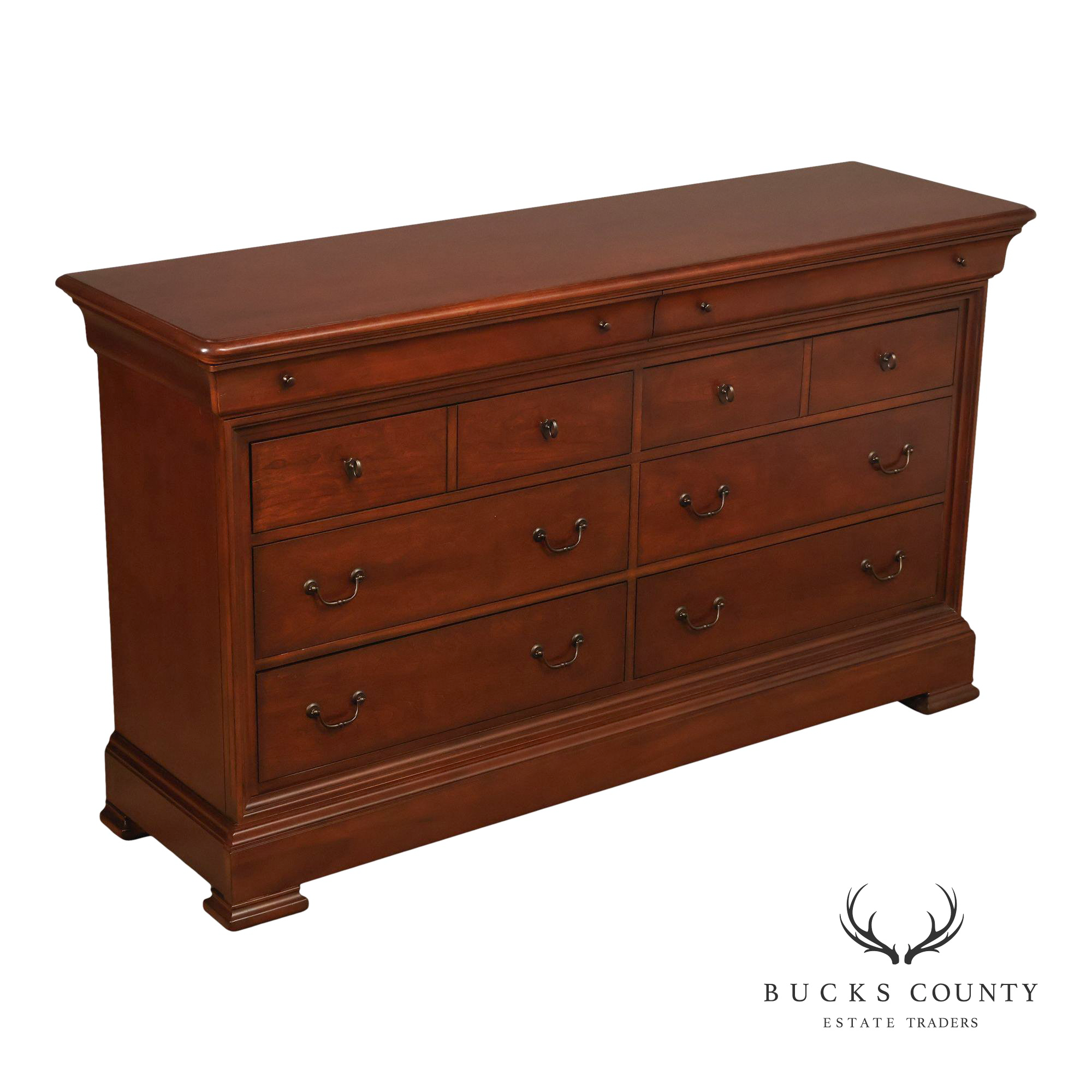 Thomasville Louis Philippe Style Cherry Eight Drawer Dresser