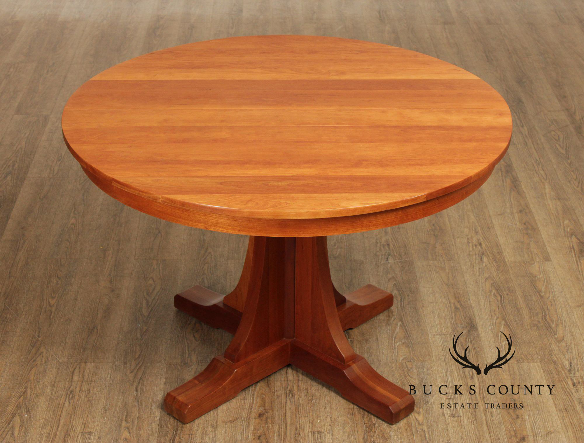 Stickley Mission Collection Round Cherry Expandable Dining Table