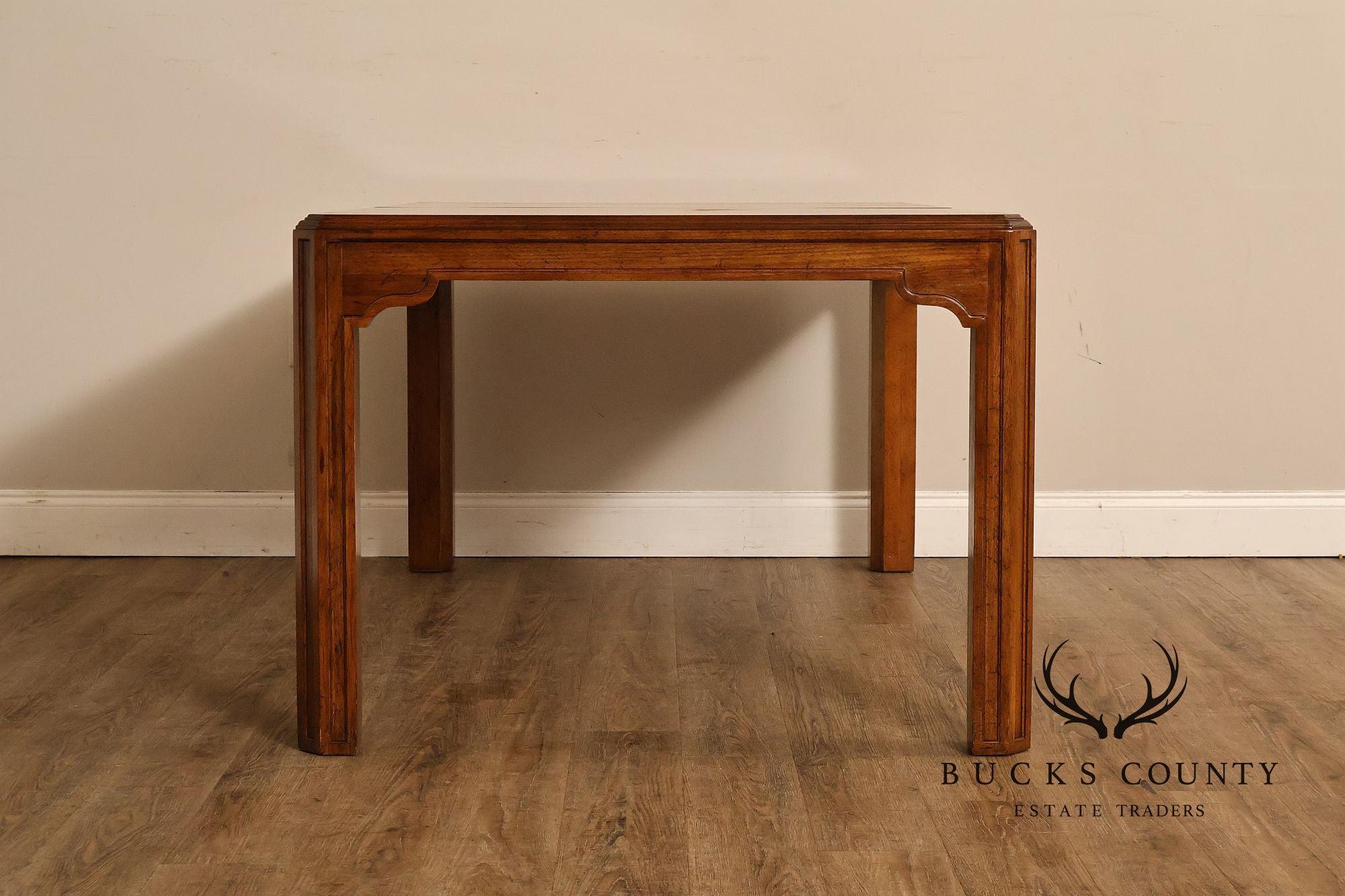 Drexel Heritage Sketchbook Collection Burl Wood Parsons Extendable Dining Table