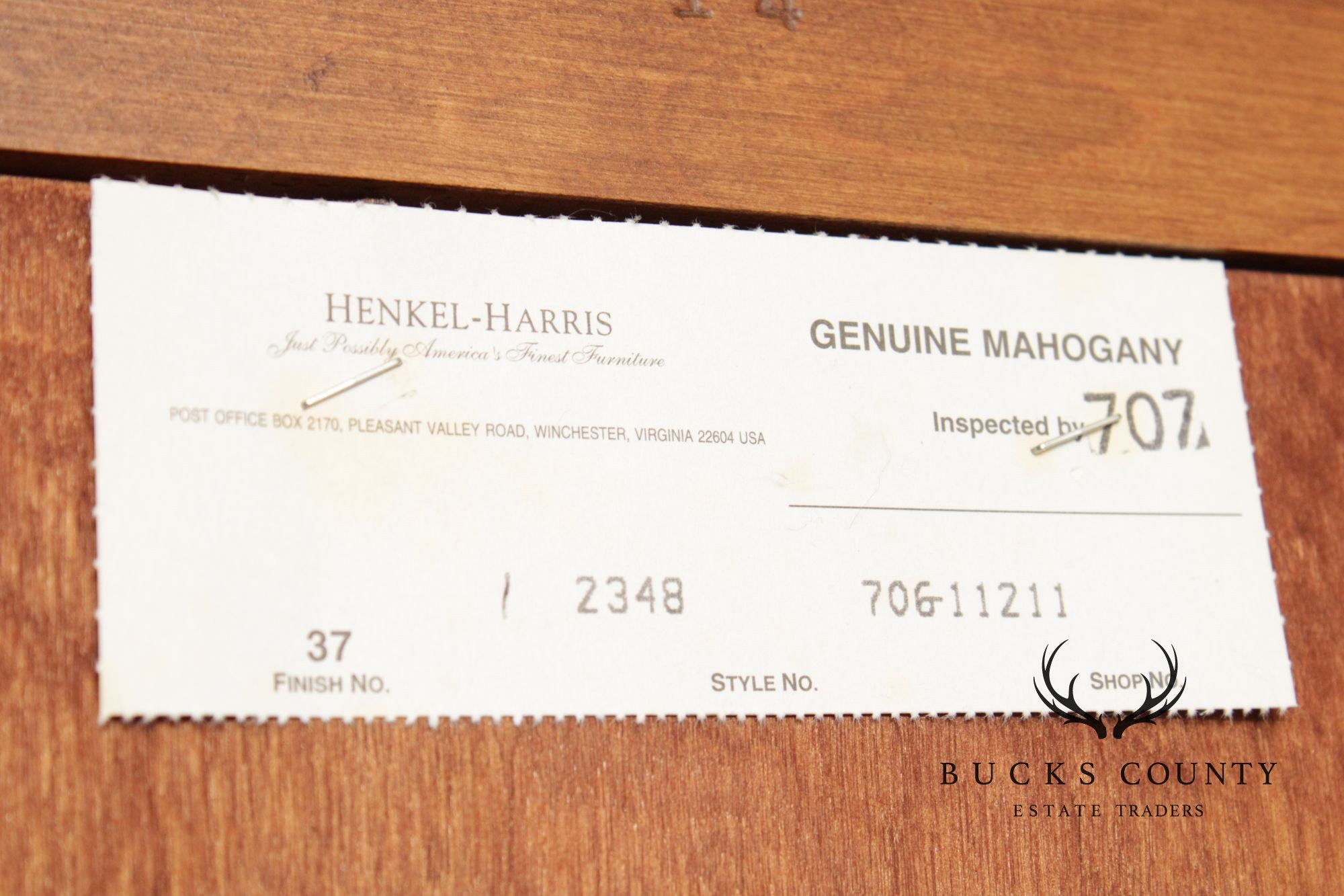 Henkel Harris Georgian Style Pair of Mahogany Display Case Cabinets