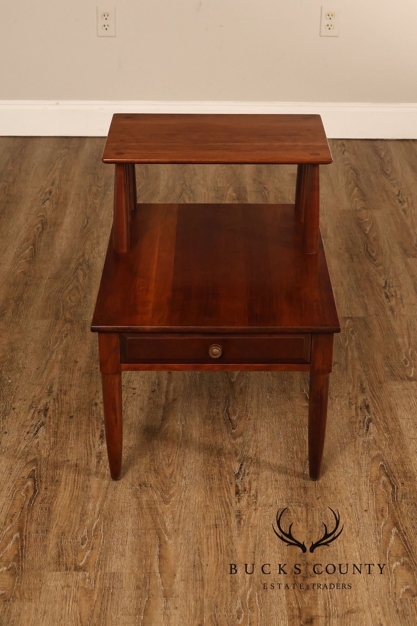Willett Mid Century Modern Cherry Two Tier Step End Table