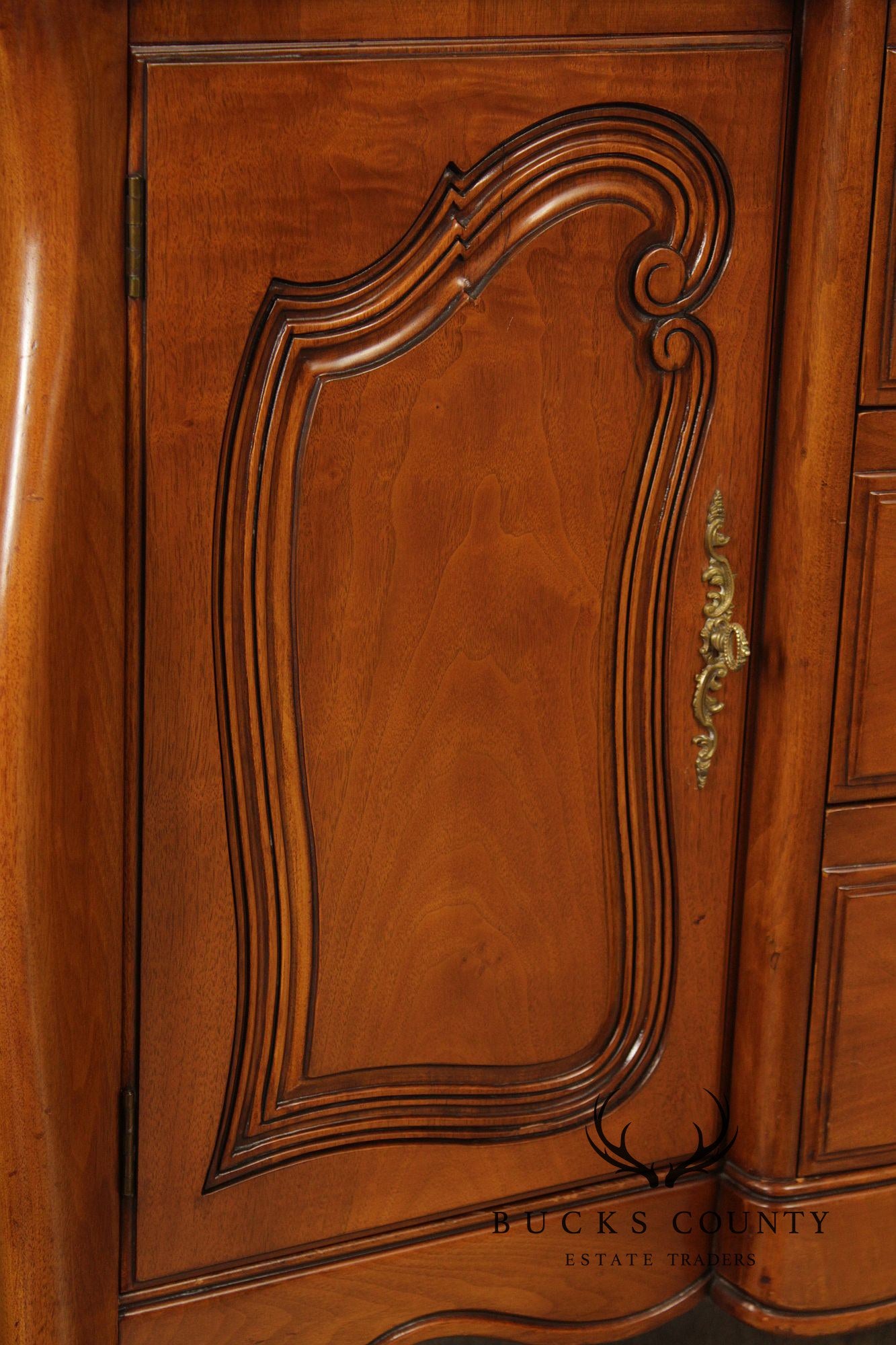 Vintage French Provincial Walnut Sideboard Buffet