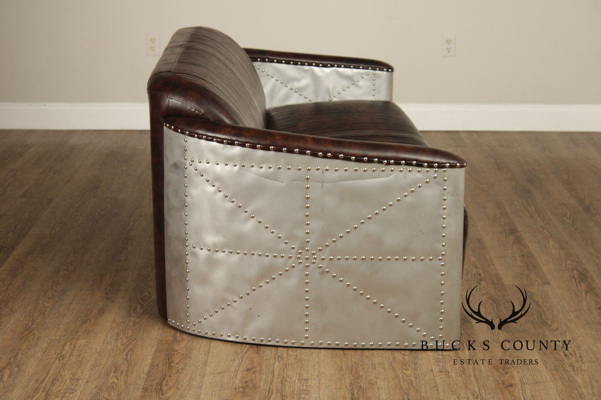 Aviator Style Leather Sofa
