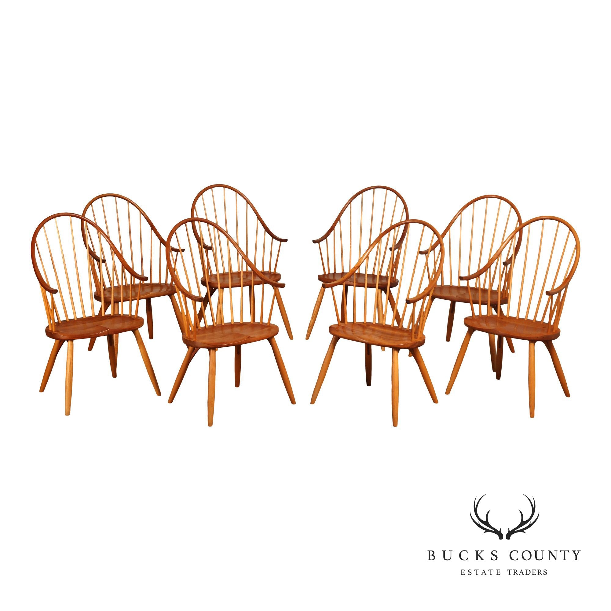 Thomas Moser Set Of Eight Continuous Arm Dining Chairs