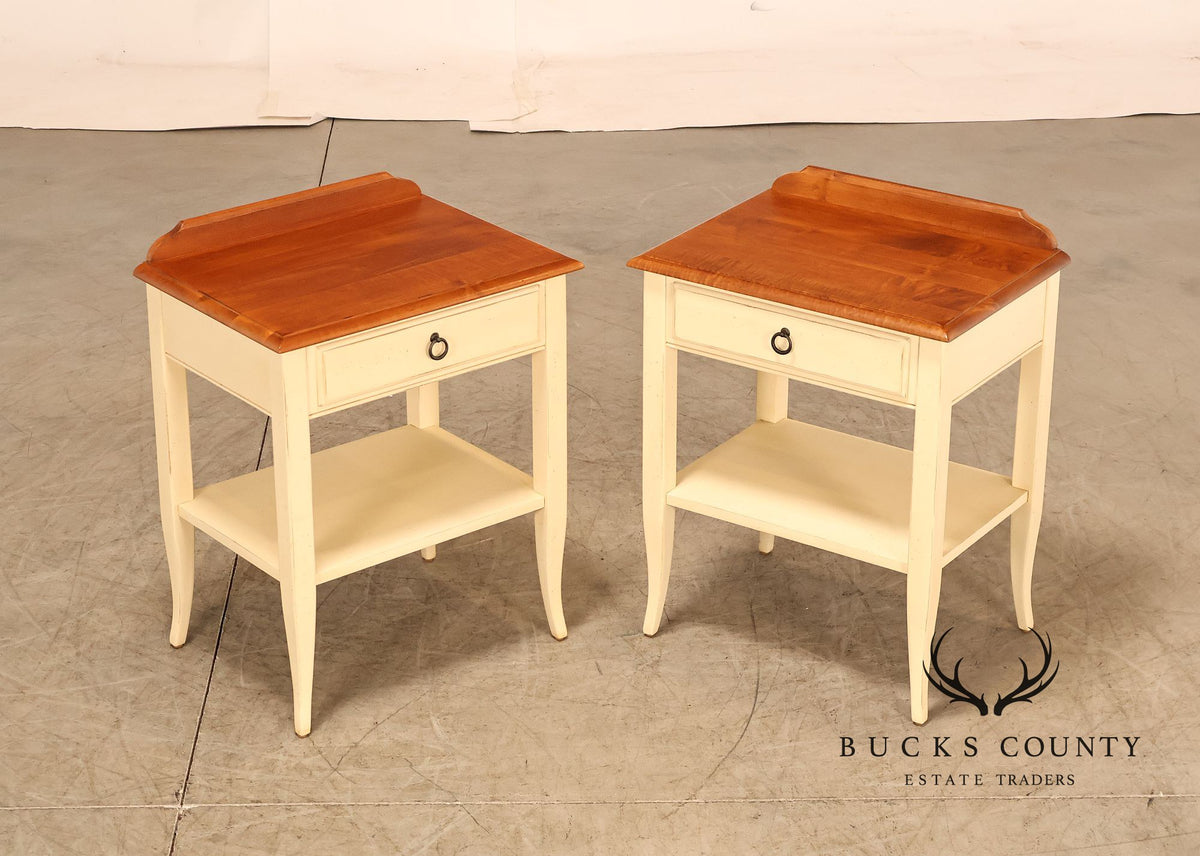 Ethan Allen 'Country Crossings' Pair of Painted Nightstands