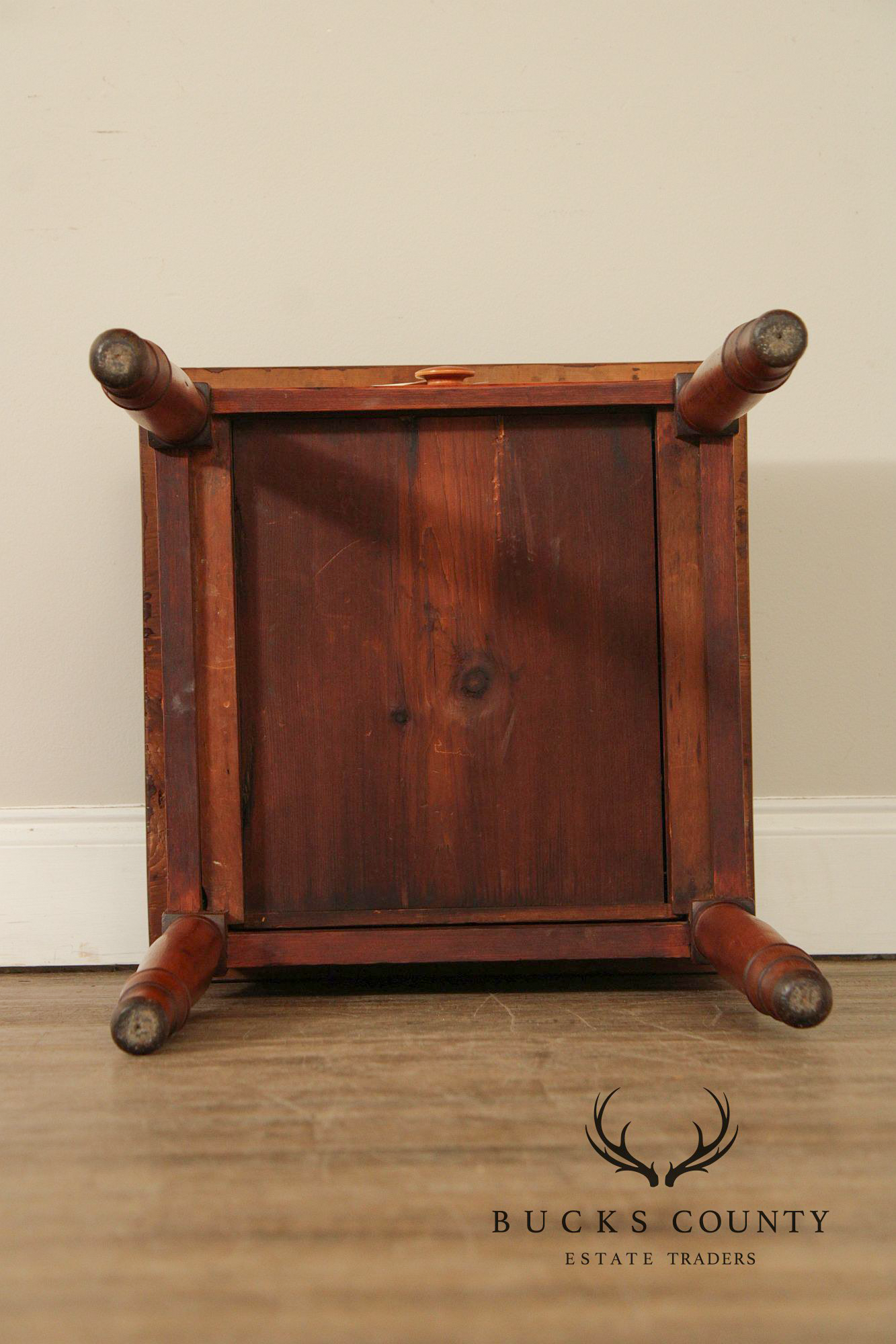 Antique Sheraton Two-Drawer Poplar Nightstand Work Table