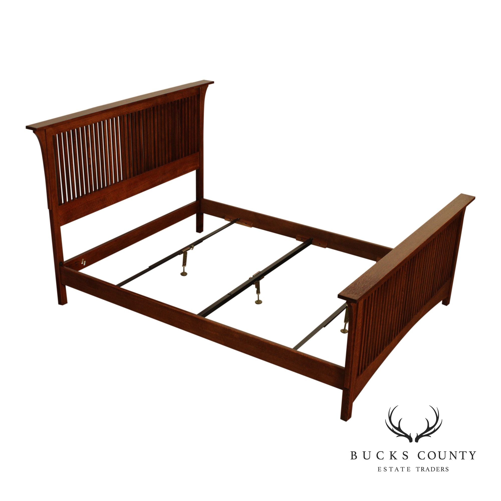Stickley Mission Collection Oak Spindle Queen Bed