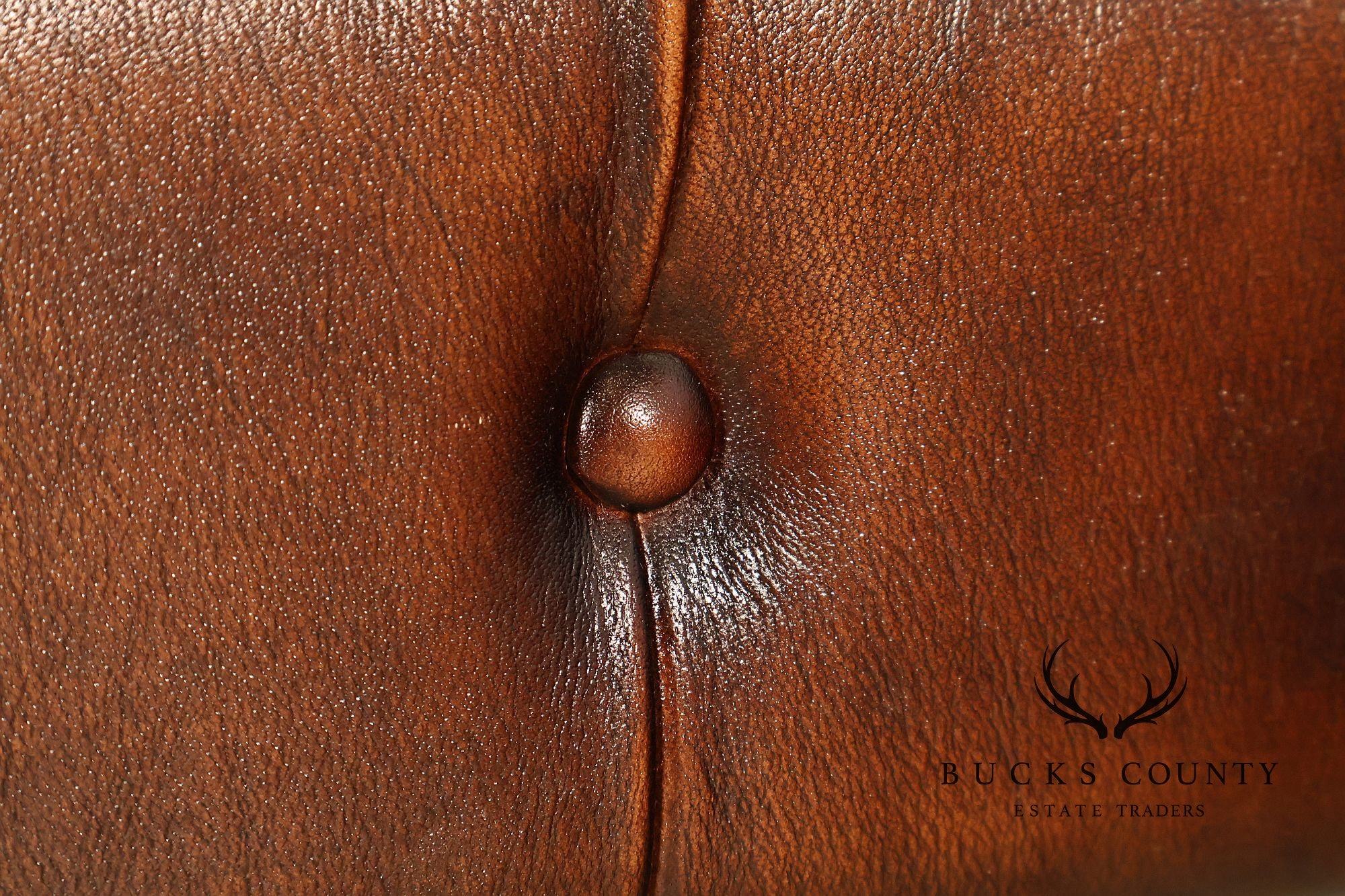 Chesterfield Style Brown Leather Sofa