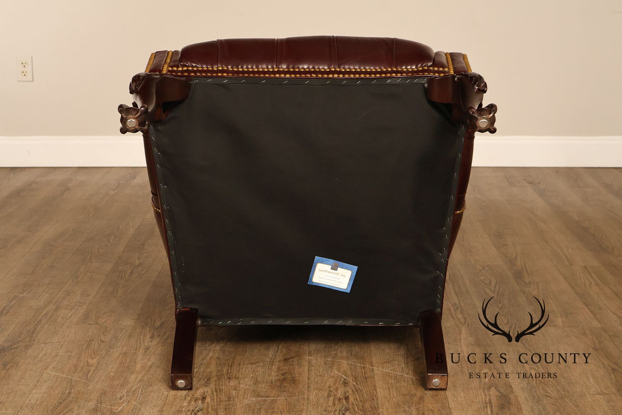 Leathercraft Chesterfield Style Tufted Oxblood Leather Wing Chair