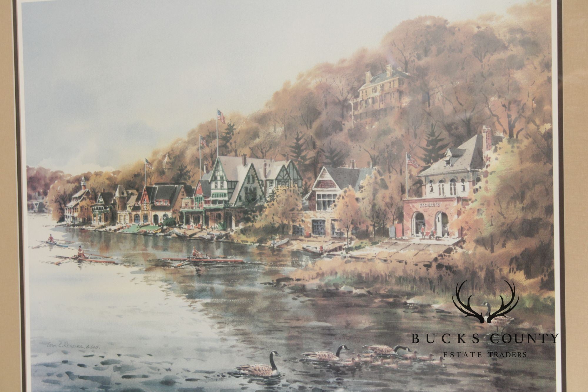 William C. Ressler Limited Edition Print, 'Afternoon on Boat House Row'