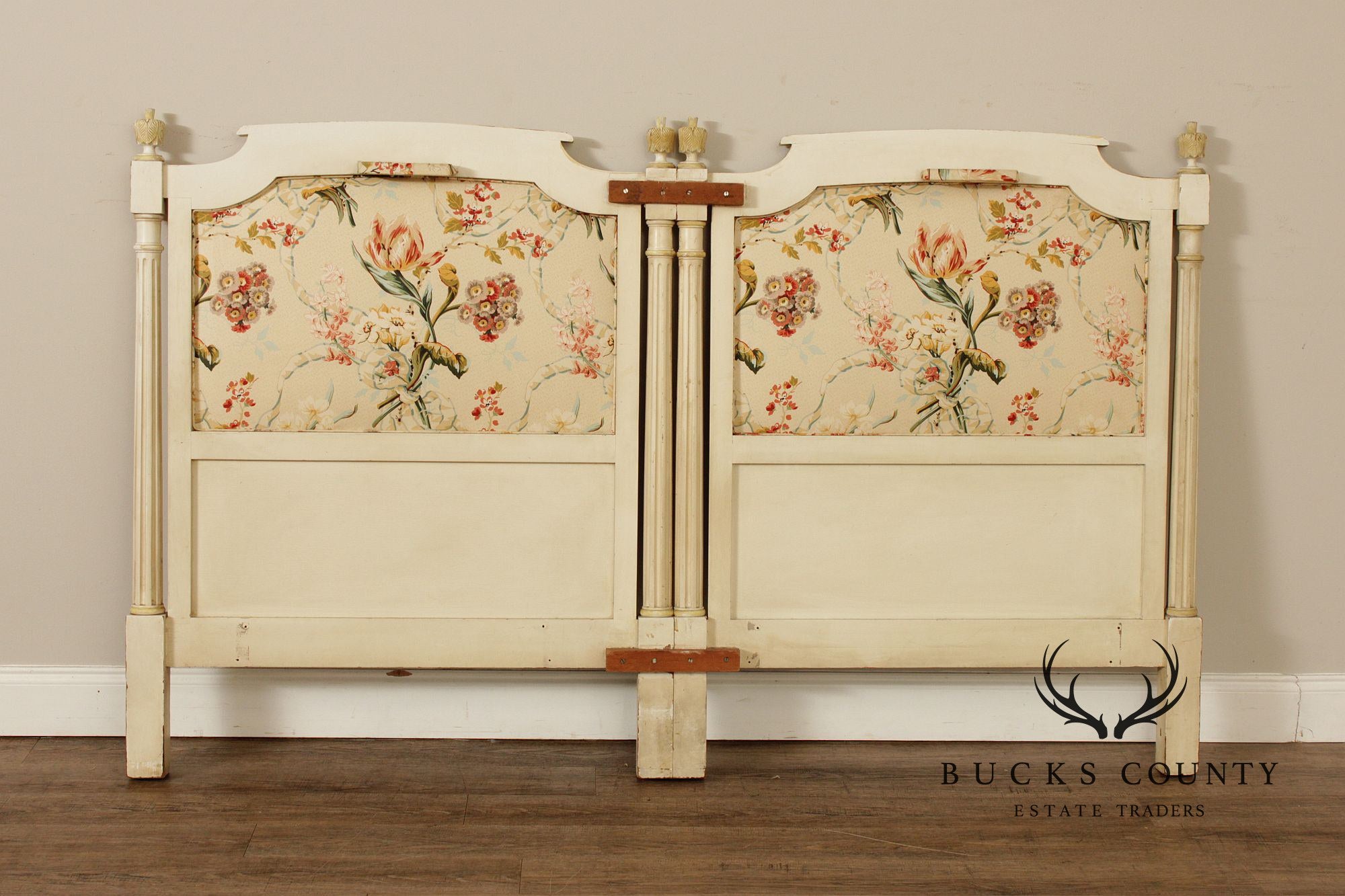 French Louis XVI Style Upholstered King Headboard