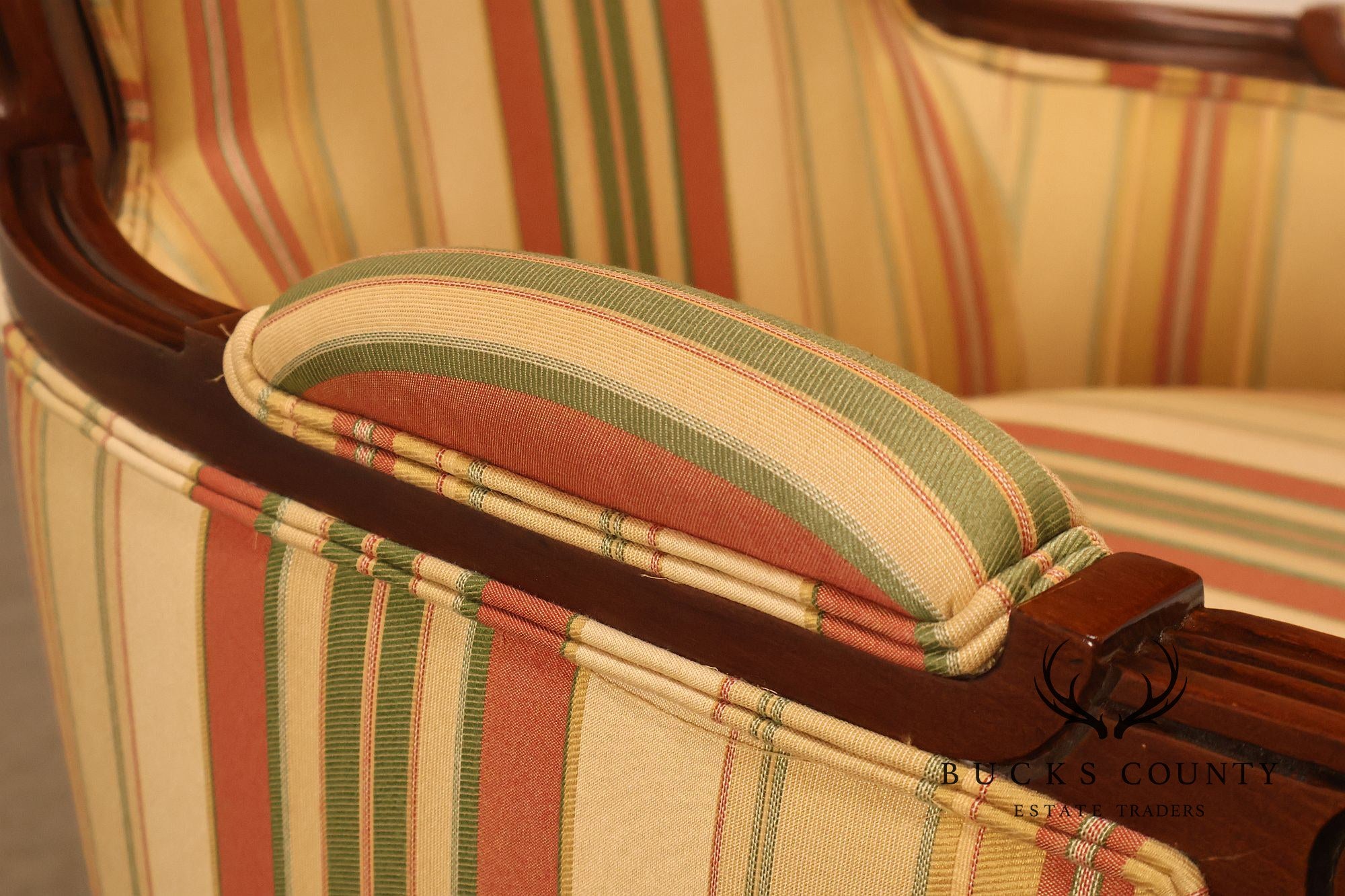 Sherrill Furniture French Louis XVI Style Pair of Bergere Armchairs