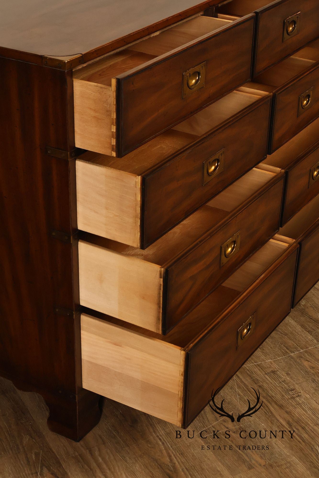 Heritage 'Kingsbridge' Collection Vintage Mahogany Campaign Style Long Dresser