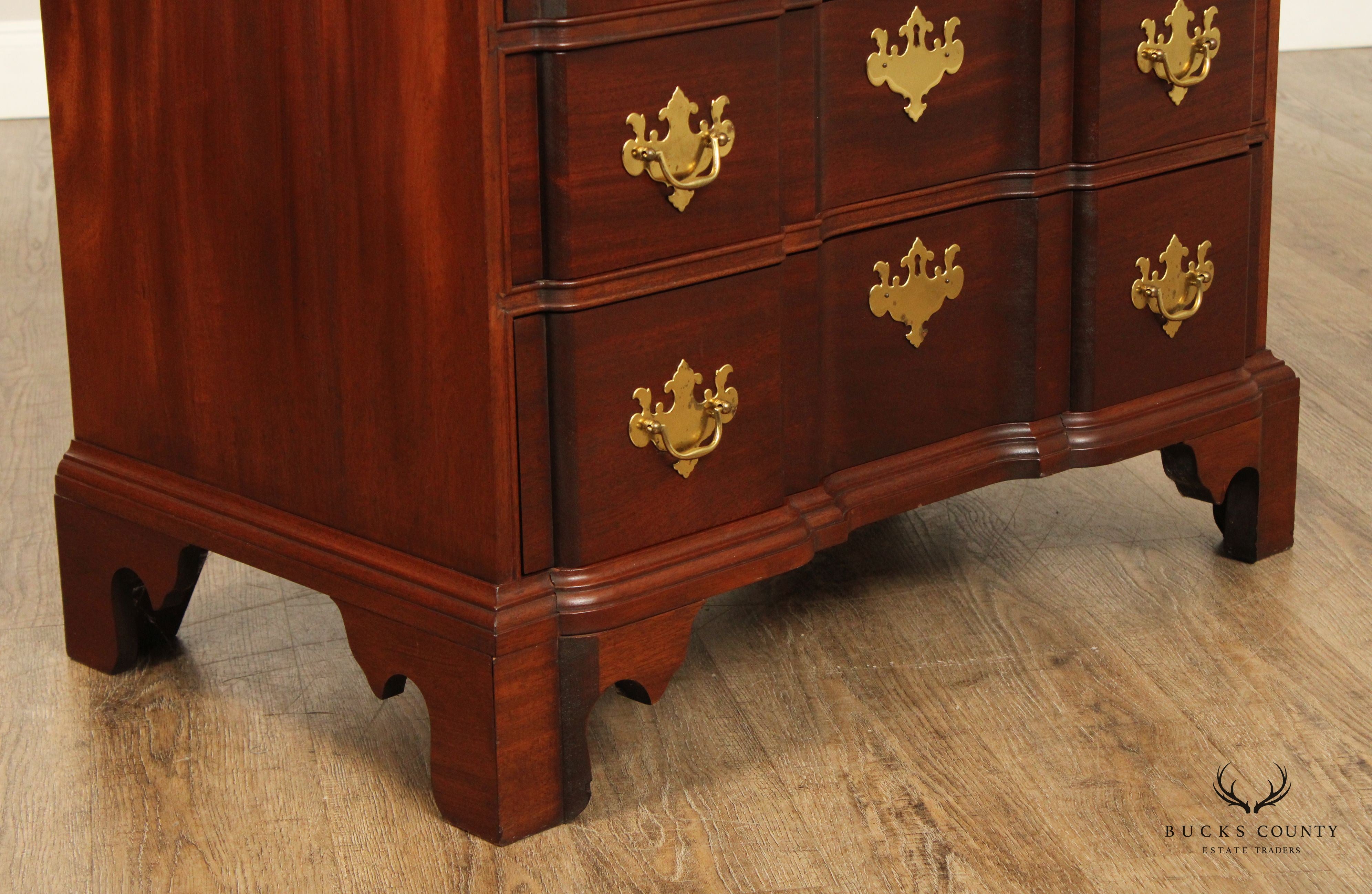 Chippendale Style Custom Crafted Mahogany Blockfront Chest