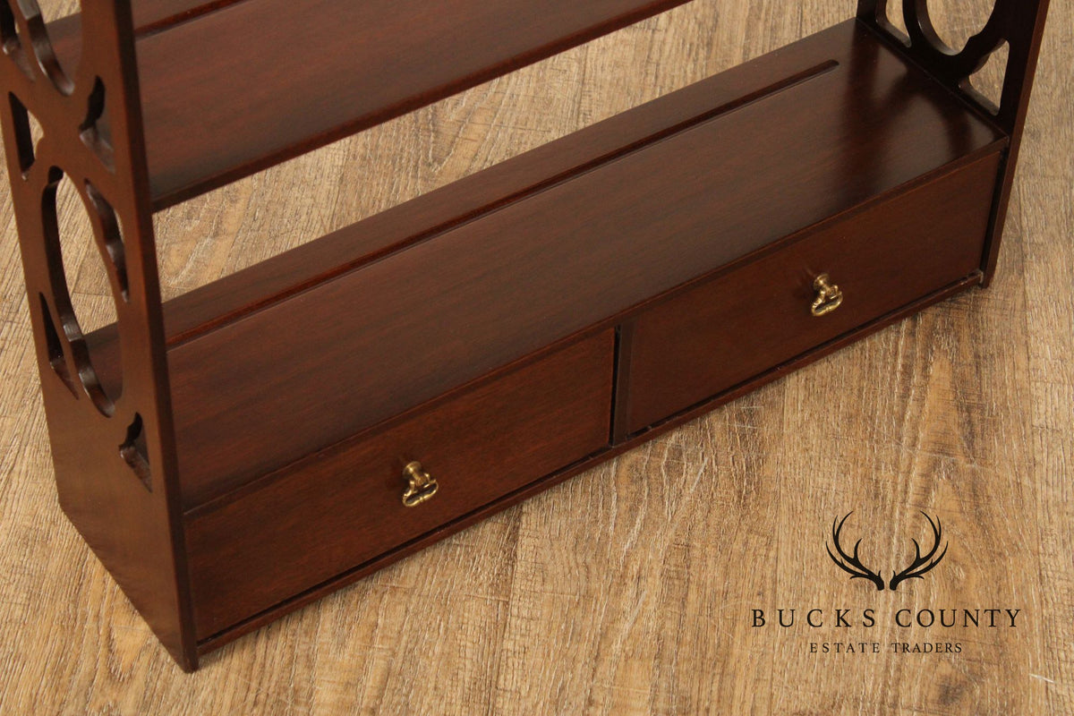 Chippendale Style Mahogany Wall-Hanging Display Shelf