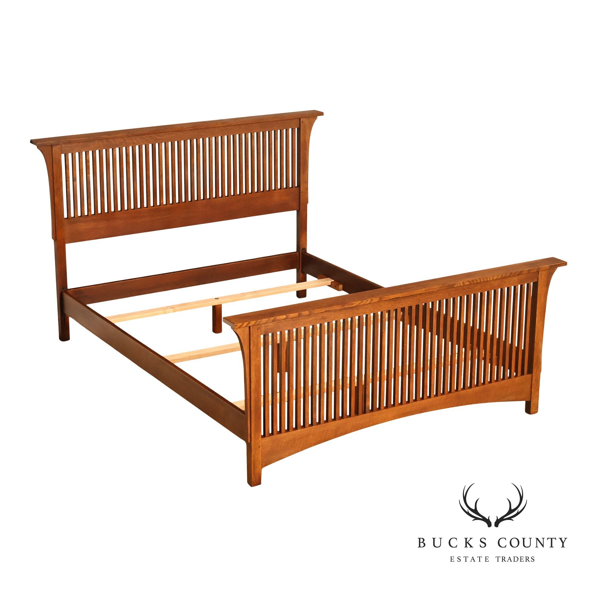 Stickley Mission Collection Oak Spindle Queen Bed