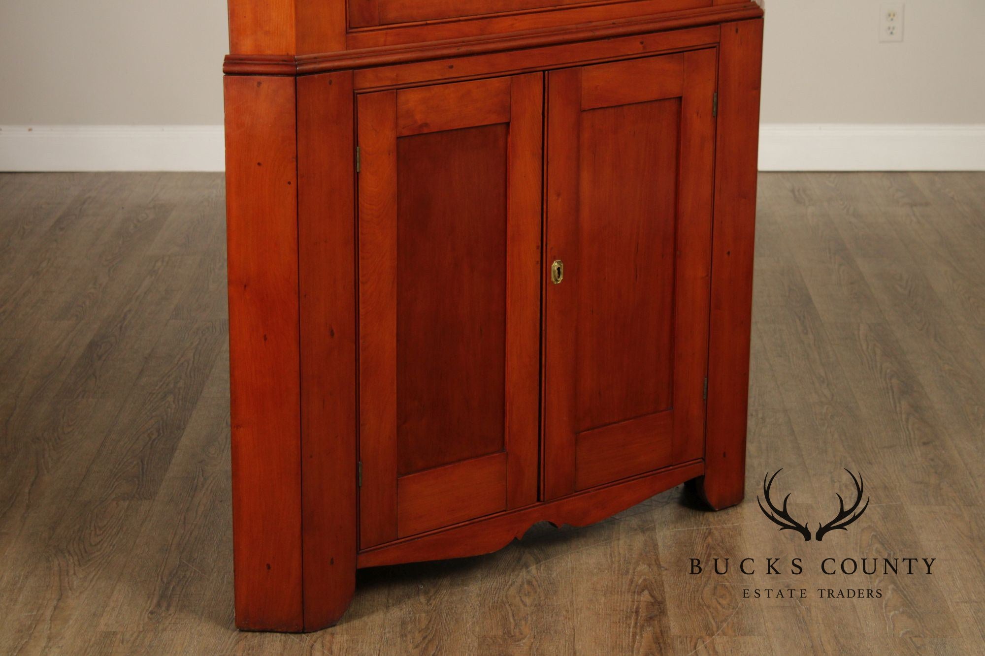 Antique American Farmhouse Cherry Corner Cabinet