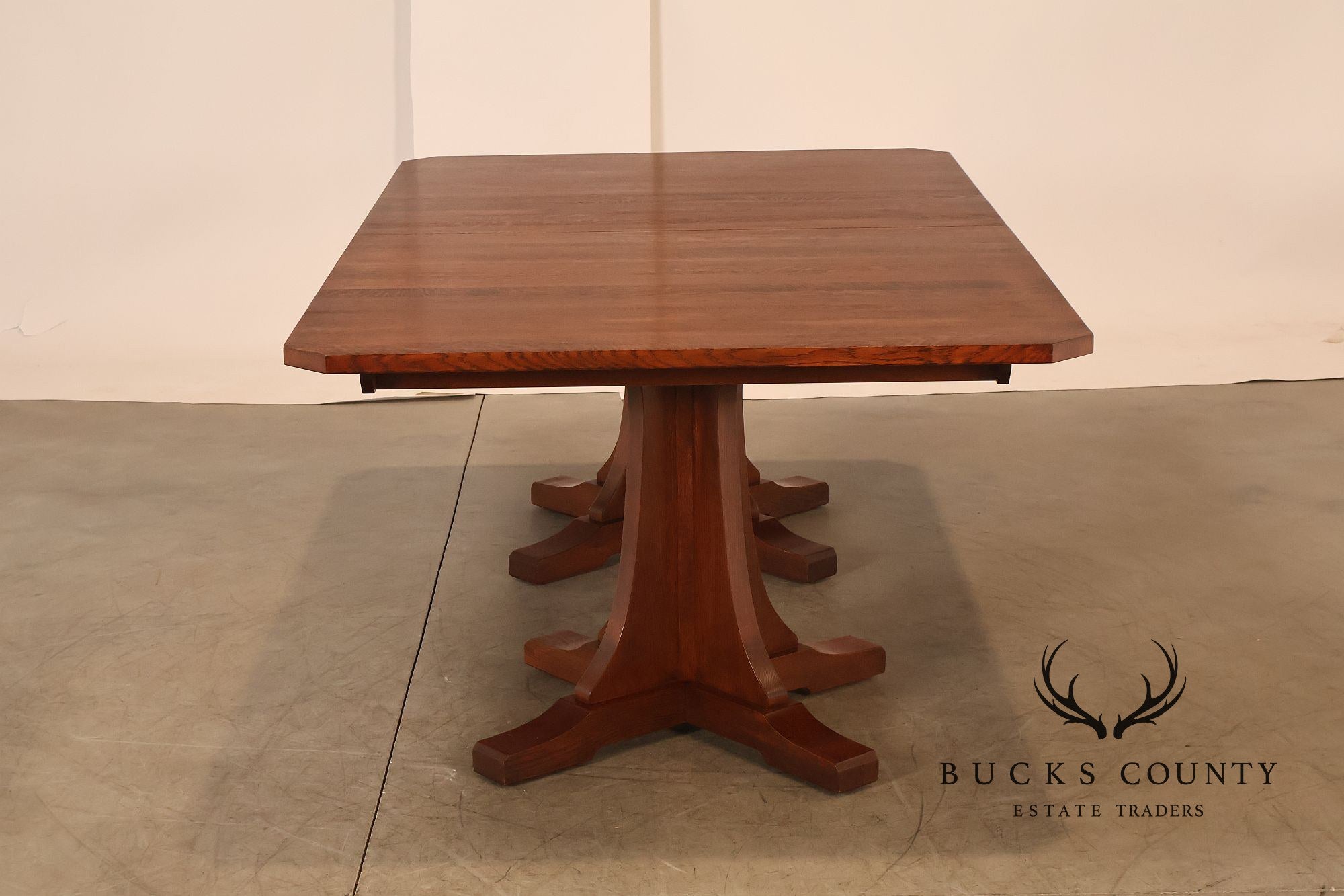 Stickley Mission Collection Oak Double Pedestal Dining Table
