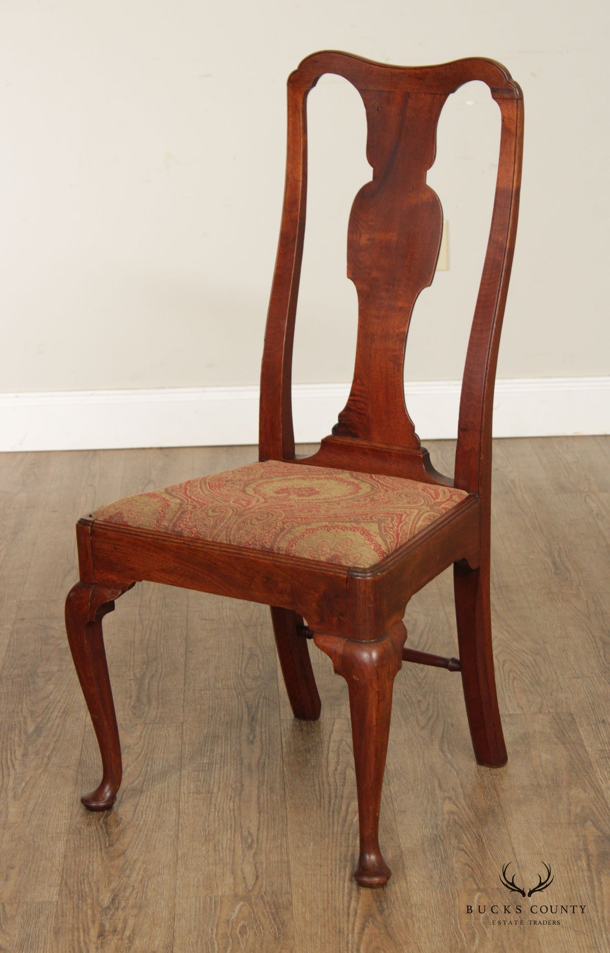 Queen Anne Carved Mahogany Side Dining Chair
