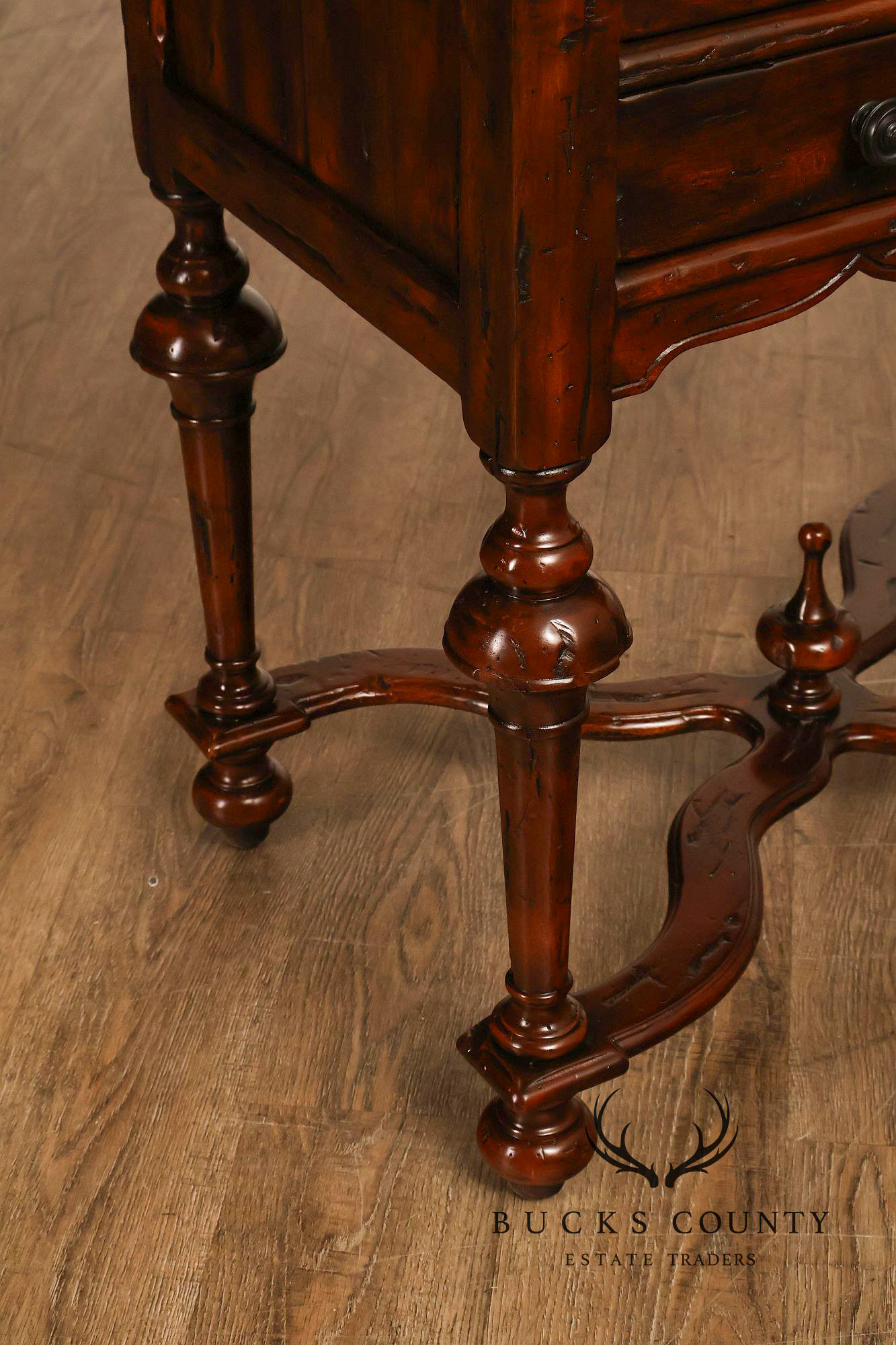 Theodore Alexander Castle Bromwich Antiqued Wood Lowboy End Table