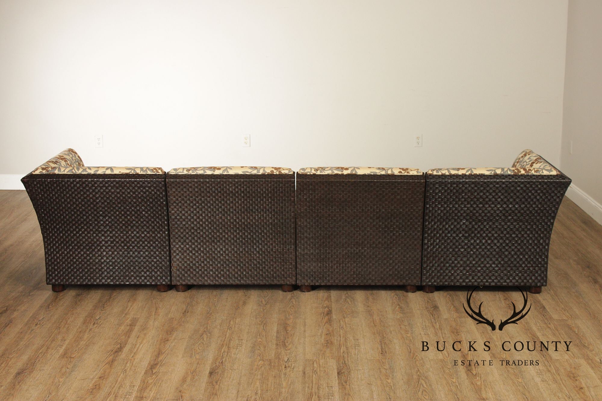 Orlando Diaz-Azcuy For McGuire Cambay Woven Wicker4 Part Sectional Sofa