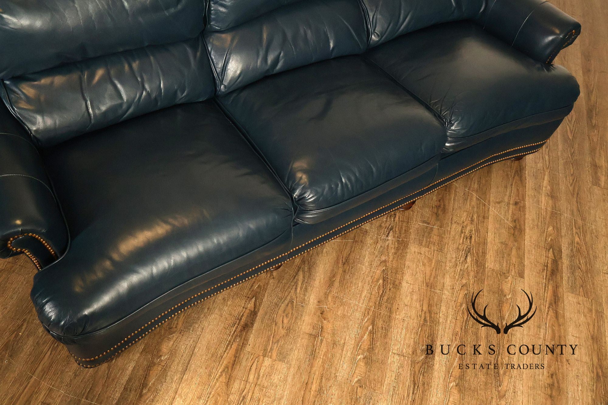 Hancock & Moore Blue Leather 'Austin' Sofa