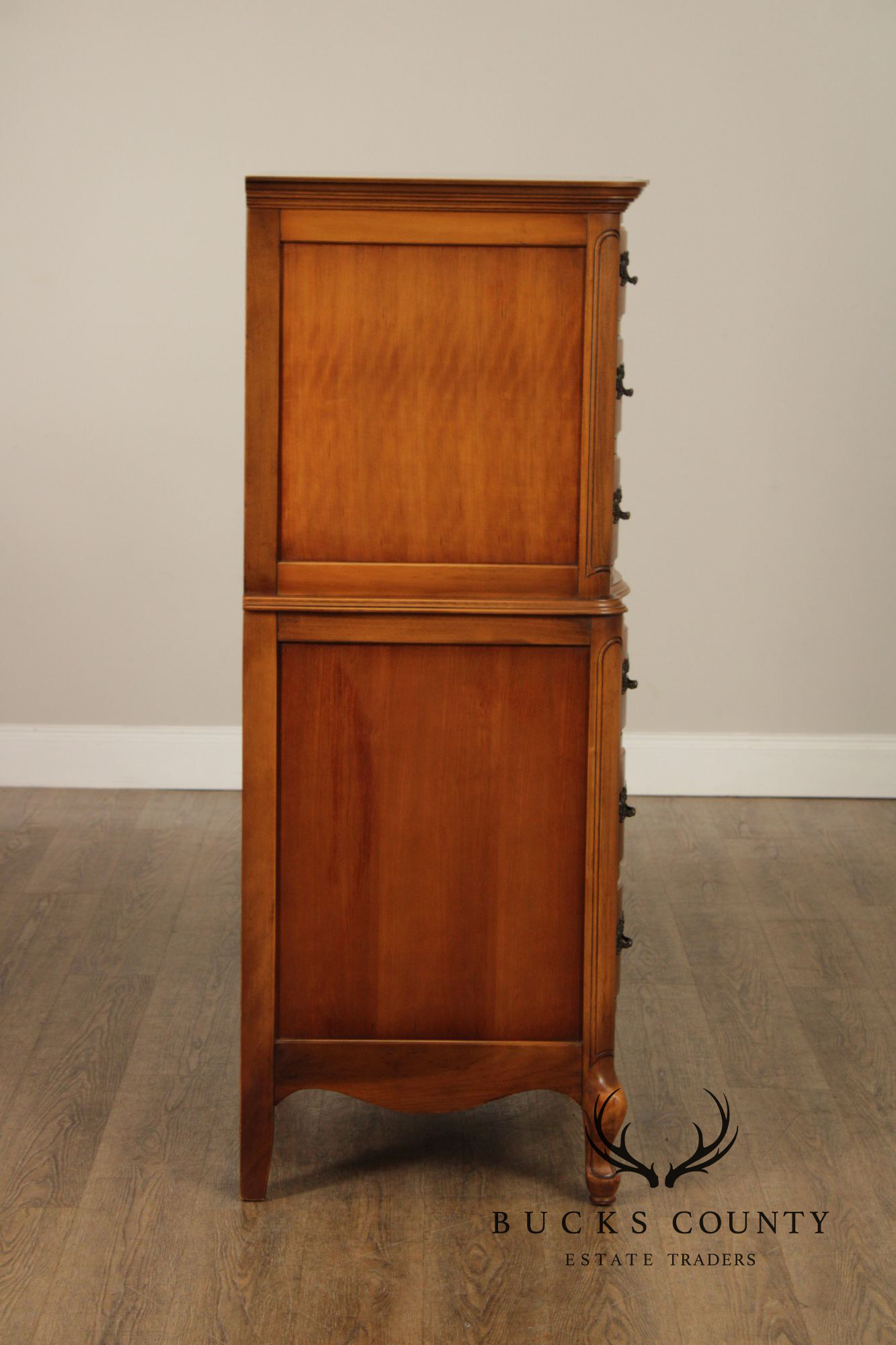 French Provincial Style Vintage Cherry Chest on Chest