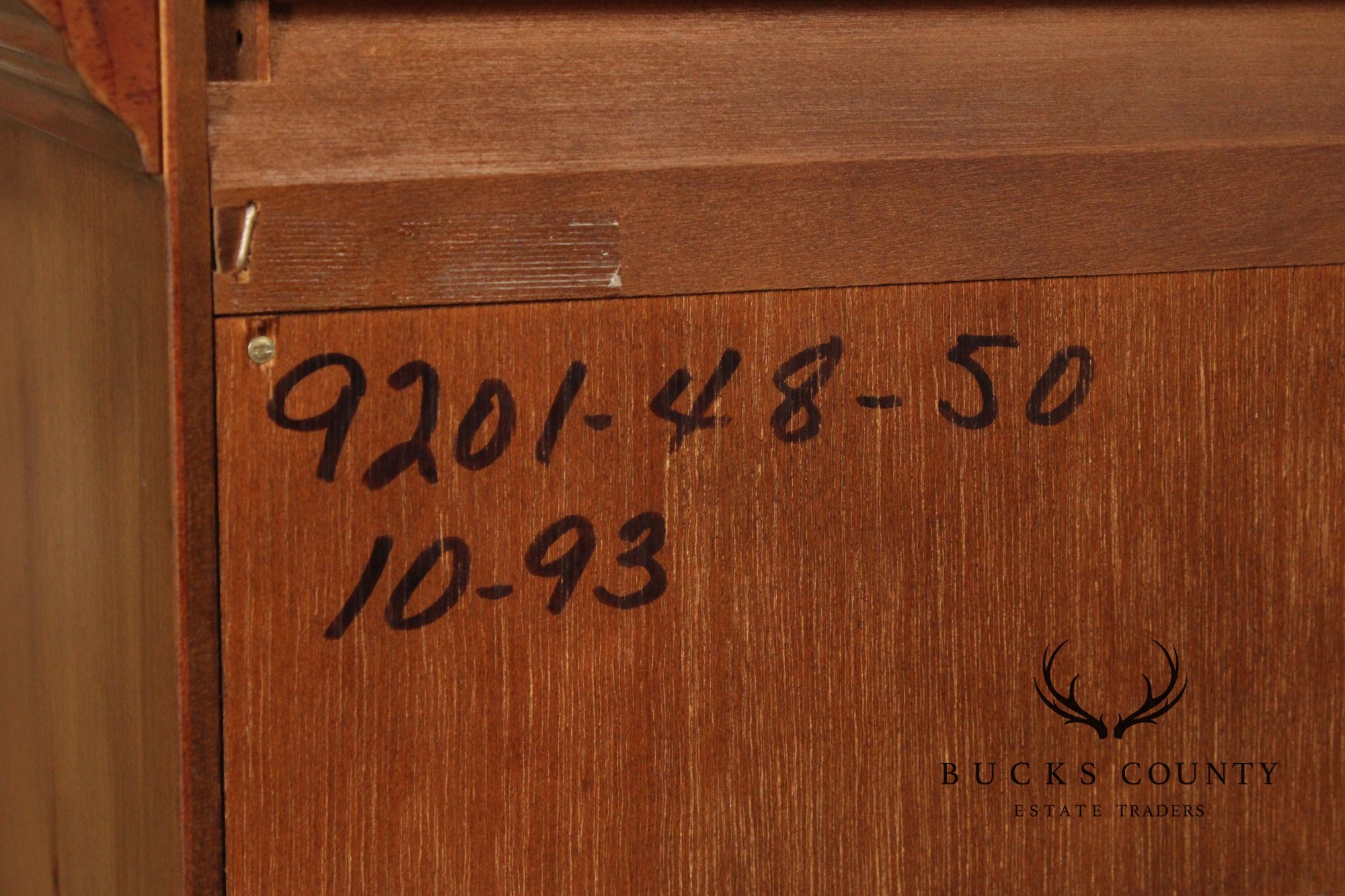 EJ Victor Egyptian Revival Marble-Top Pine Commode