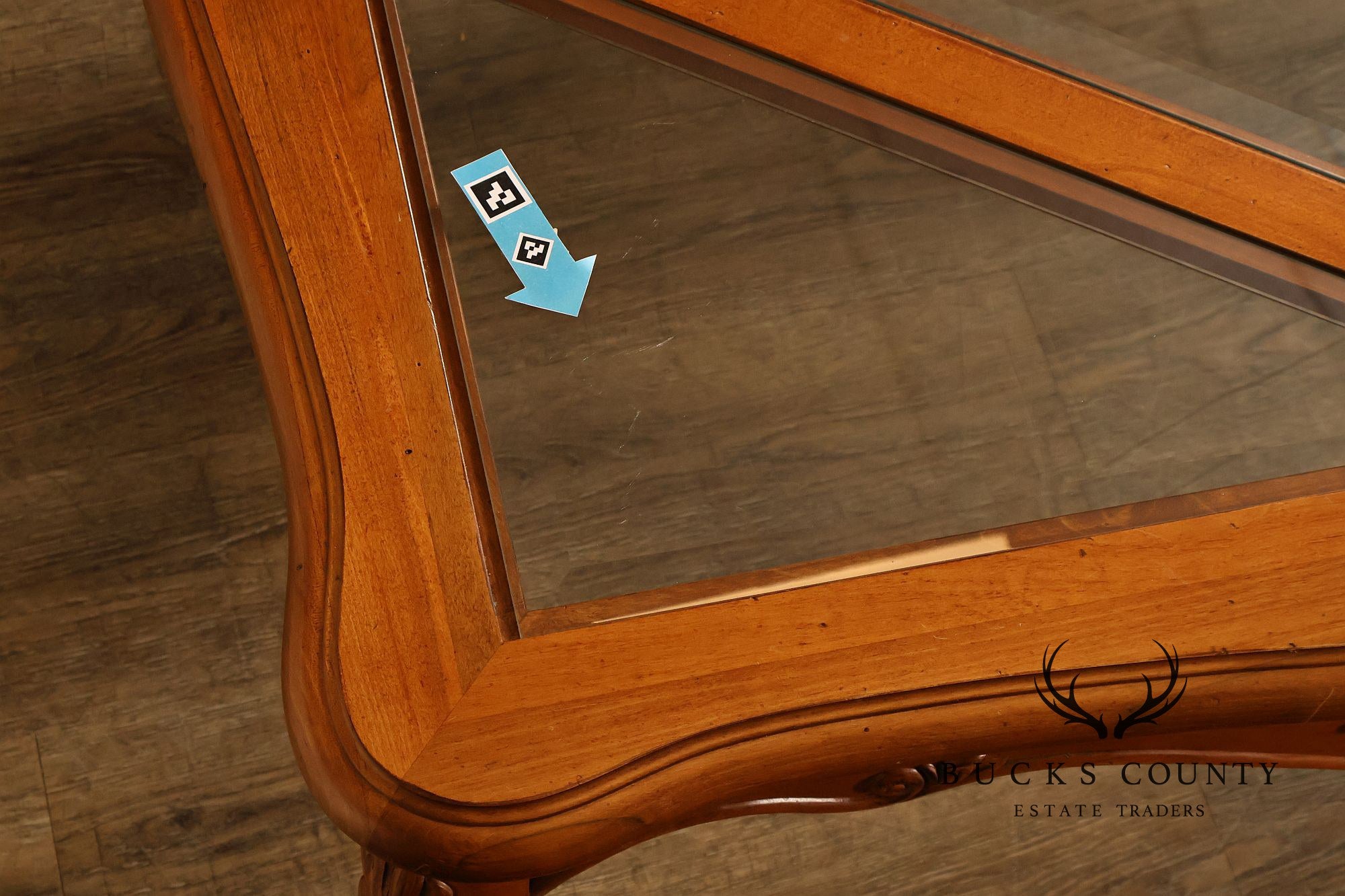 Ethan Allen 'Legacy' French Country Style Glass Top Coffee Table