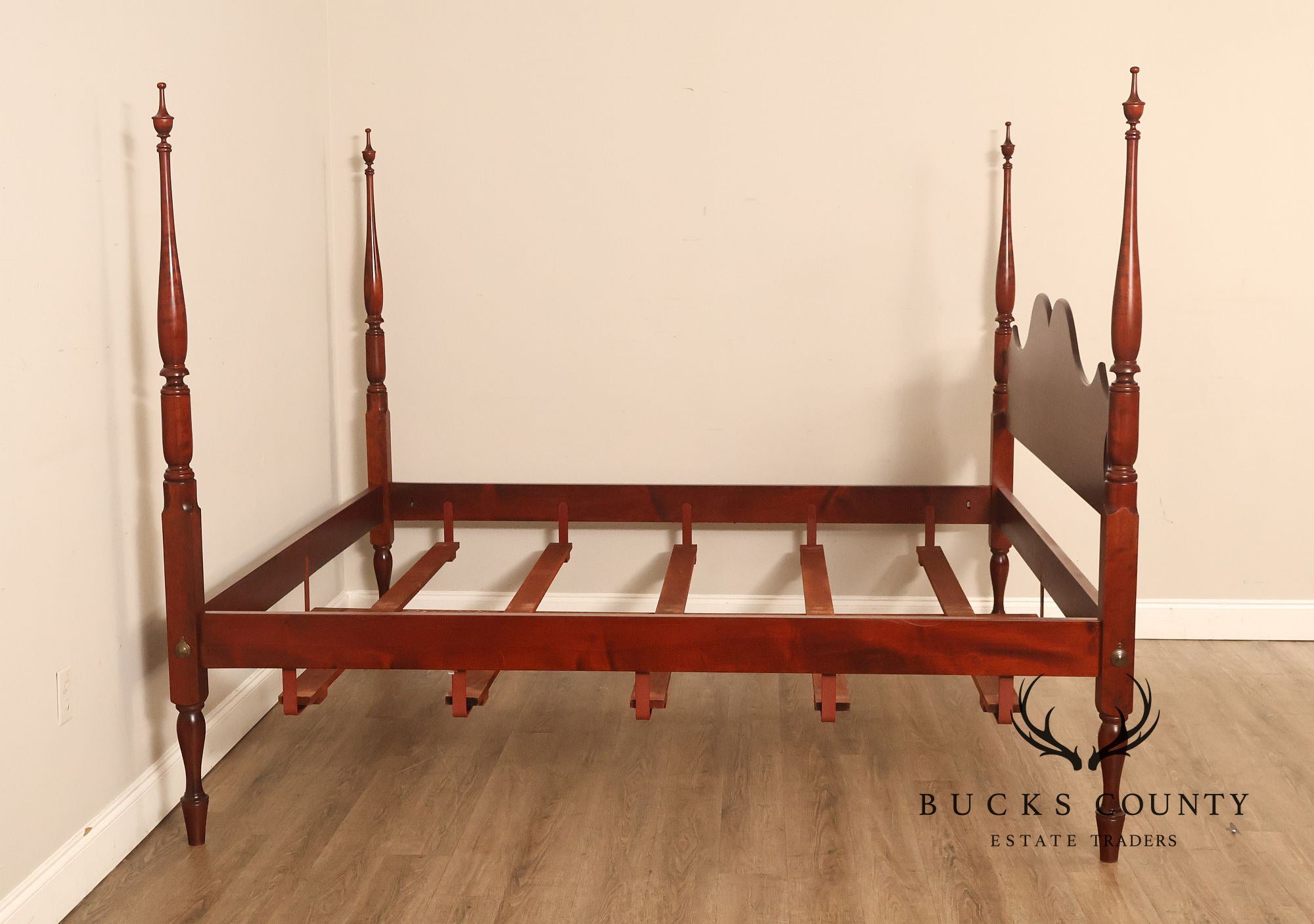 J.L. Treharn Sheraton Style King Maple Poster Bed