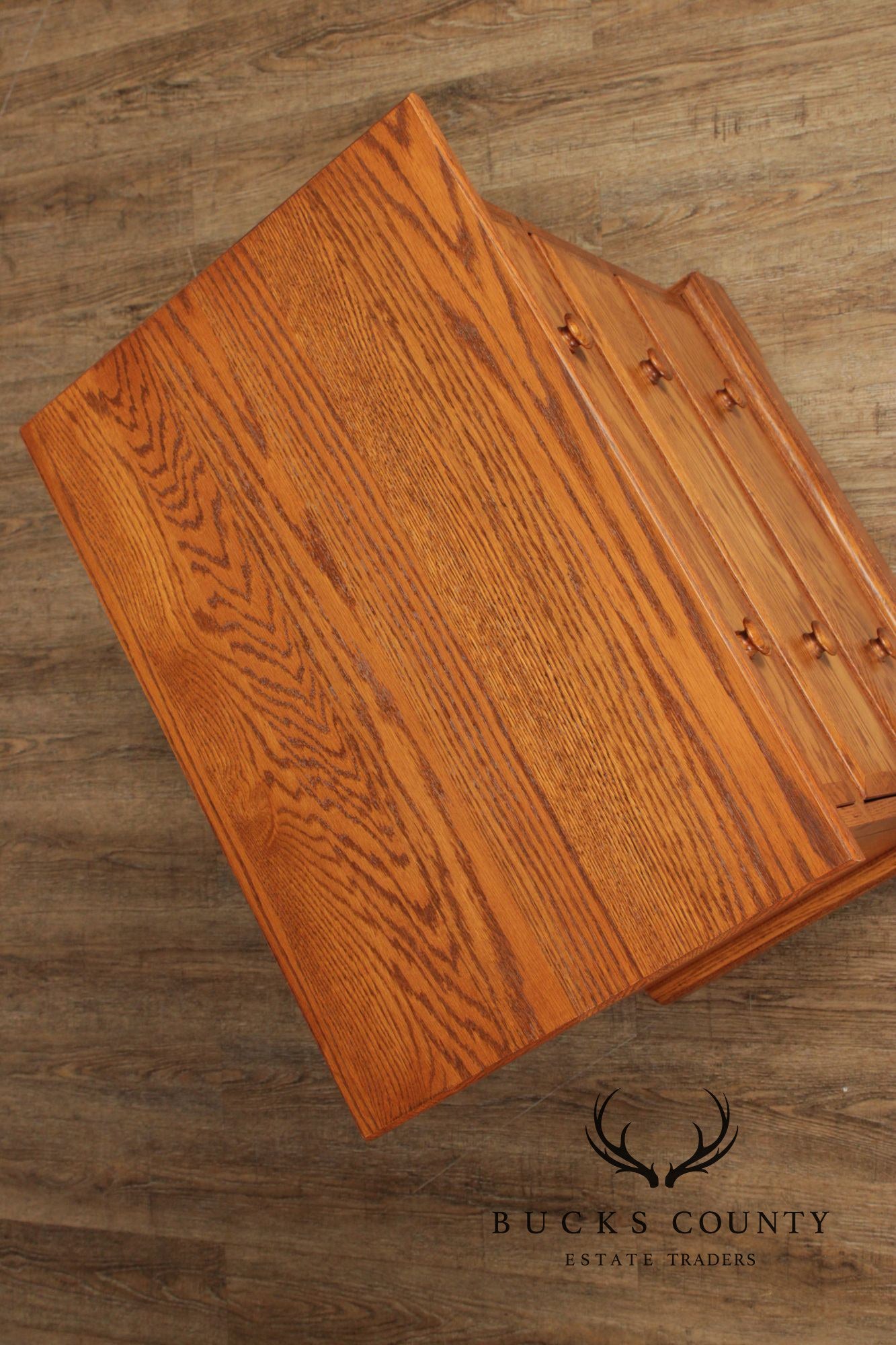 Hunt Country Furniture Pair of Oak Three-Drawer Nightstands