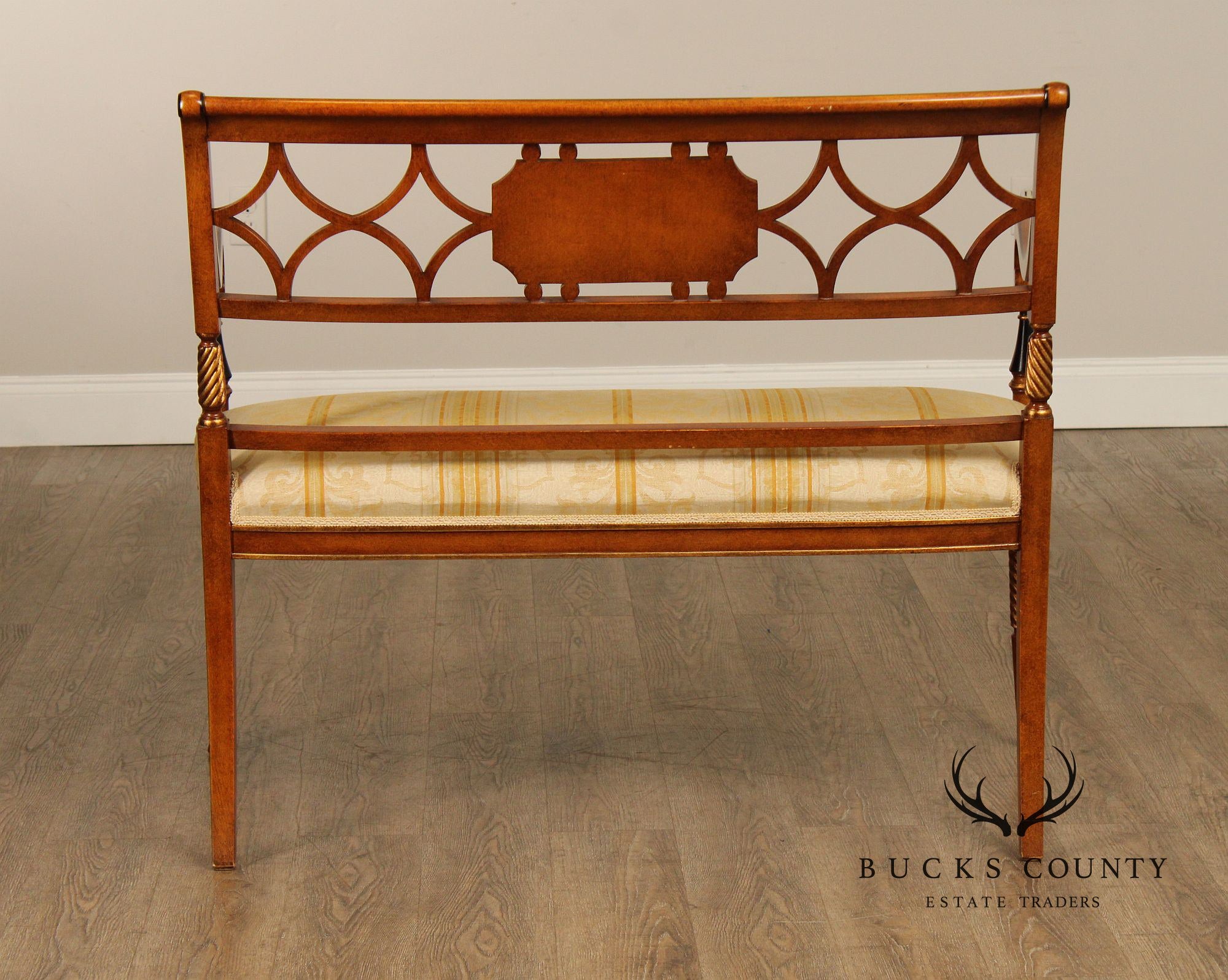 Galimberti Lino Italian Regency Style Paint Decorated Settee
