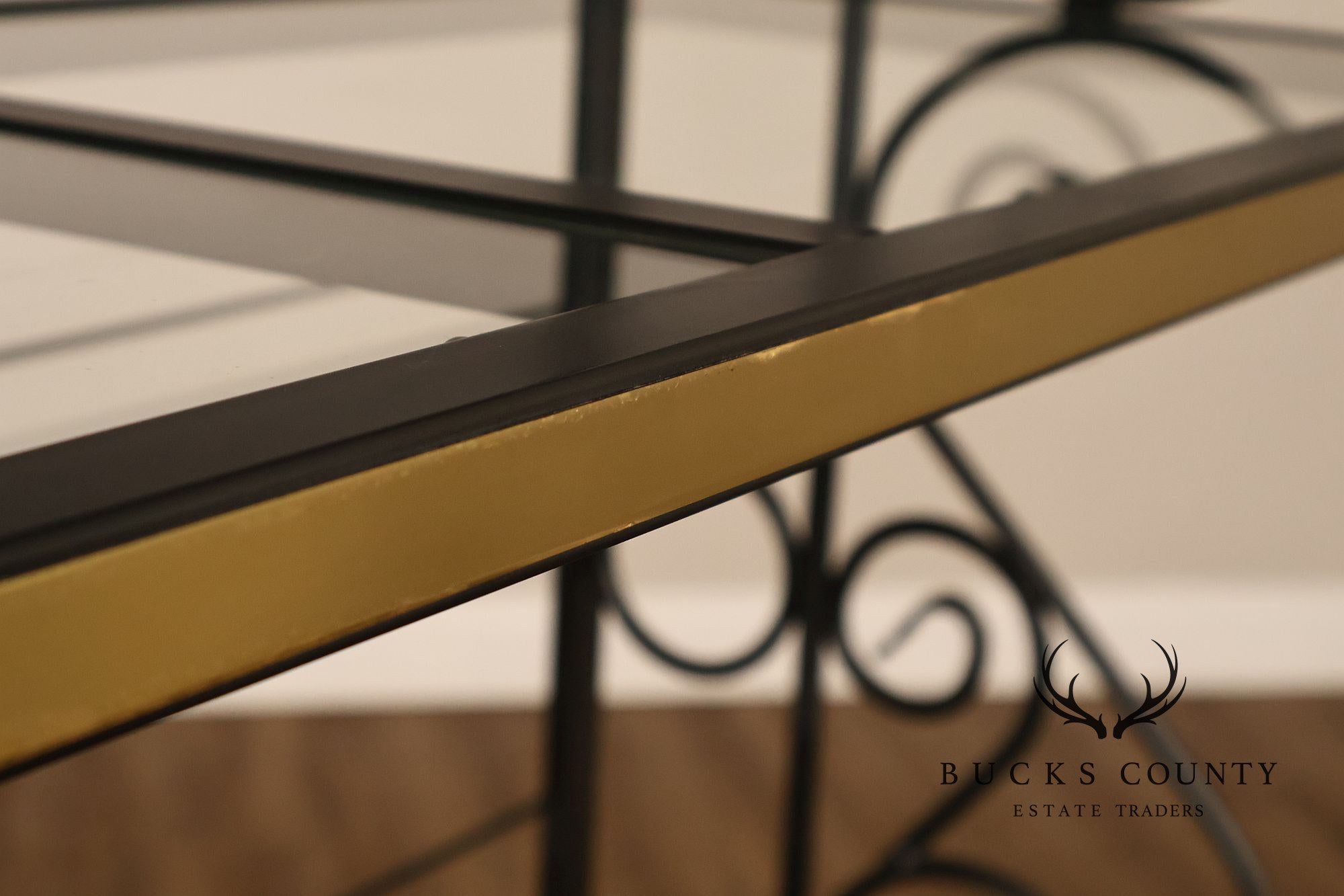 Morecraft French Country Style Wrought Iron And Glass Étagère