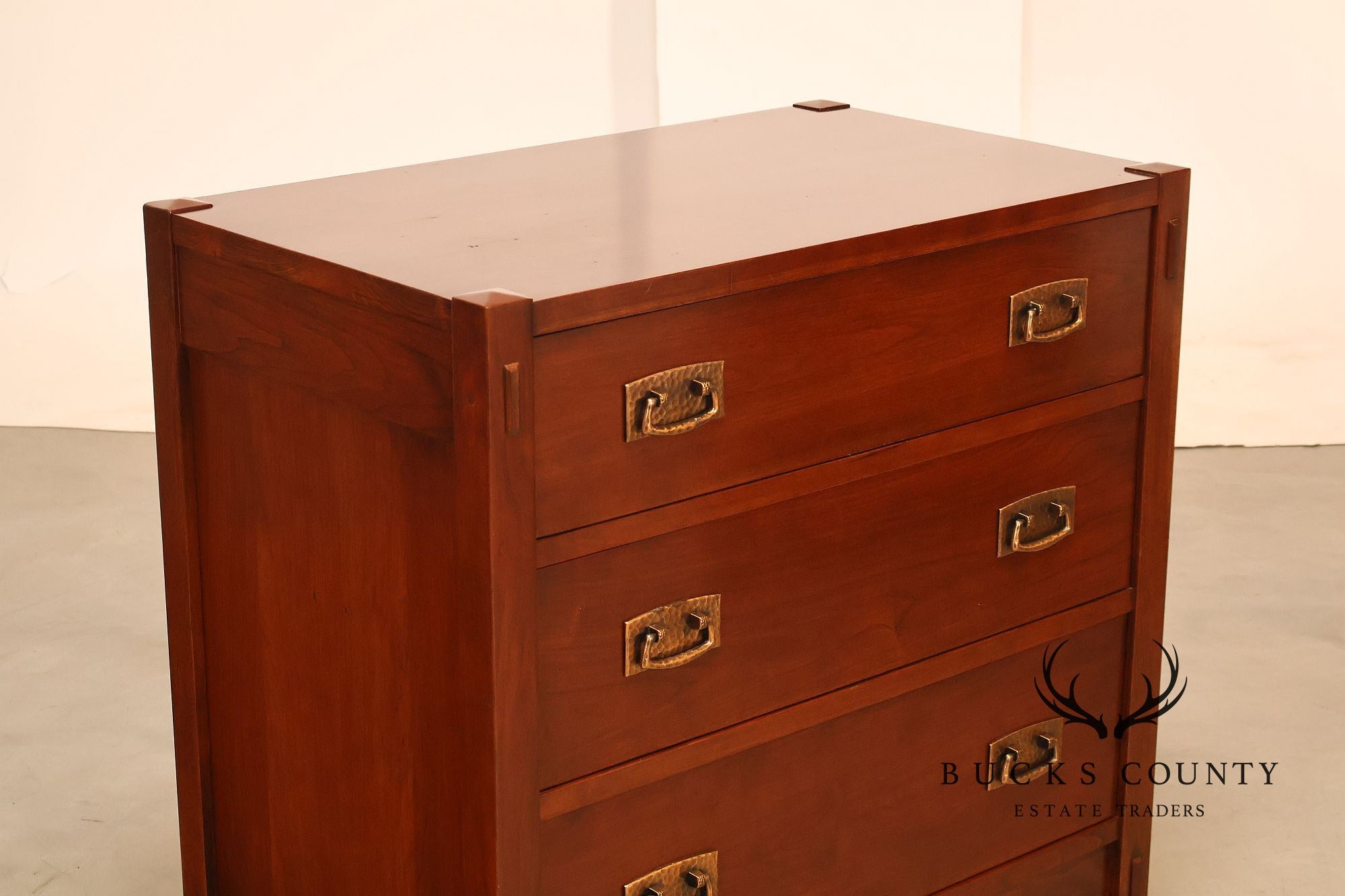 Stickley Mission Collection Pair Of Cherry Three Drawer Nightstands