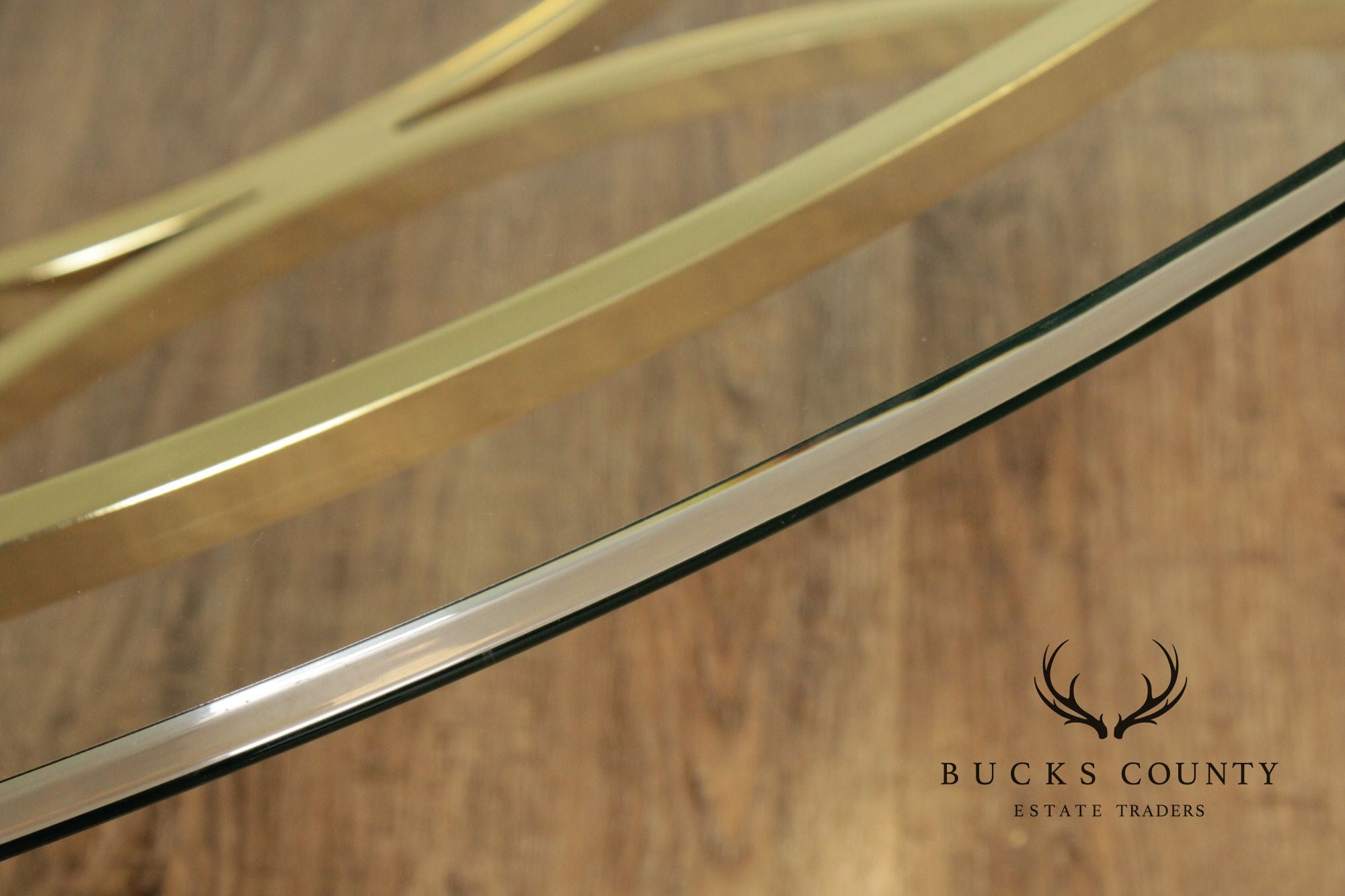 Hollywood Regency Glass Top Oval Coffee Table