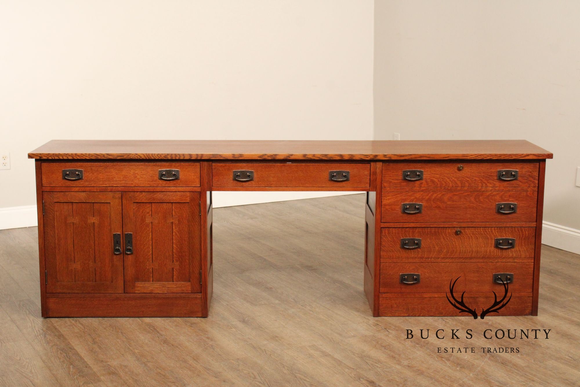 Stickley Mission Collection Oak Long File Desk Credenza
