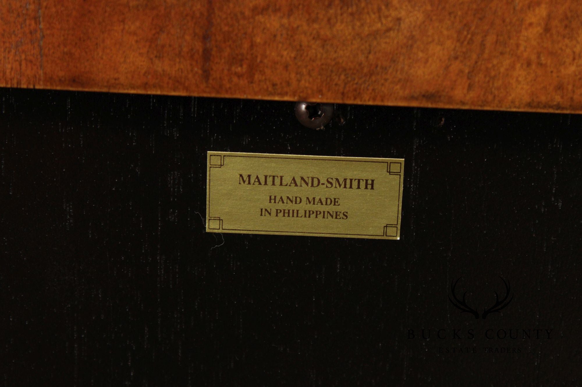 MAITLAND SMITH CHINOISERIE DECORATED DEMILUNE SIDEBOARD