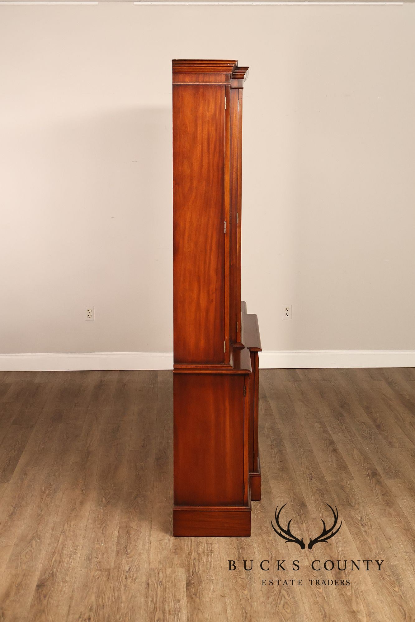 Georgian Style English Mahogany Four Door Bookcase Breakfront