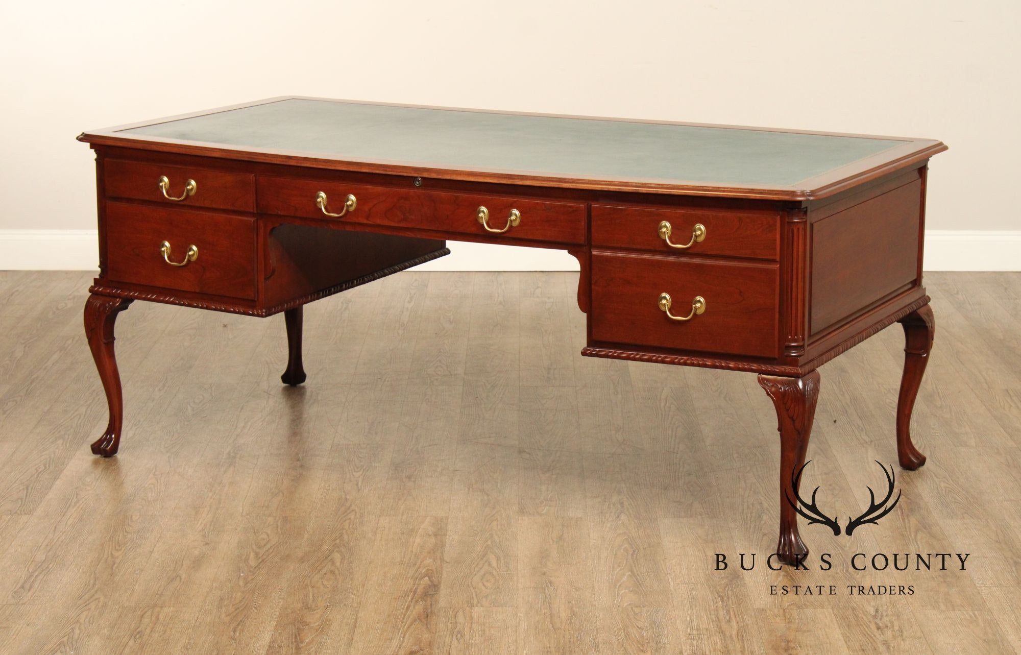 Harden Georgian Style Cherry Leather Top Executive Writing Desk