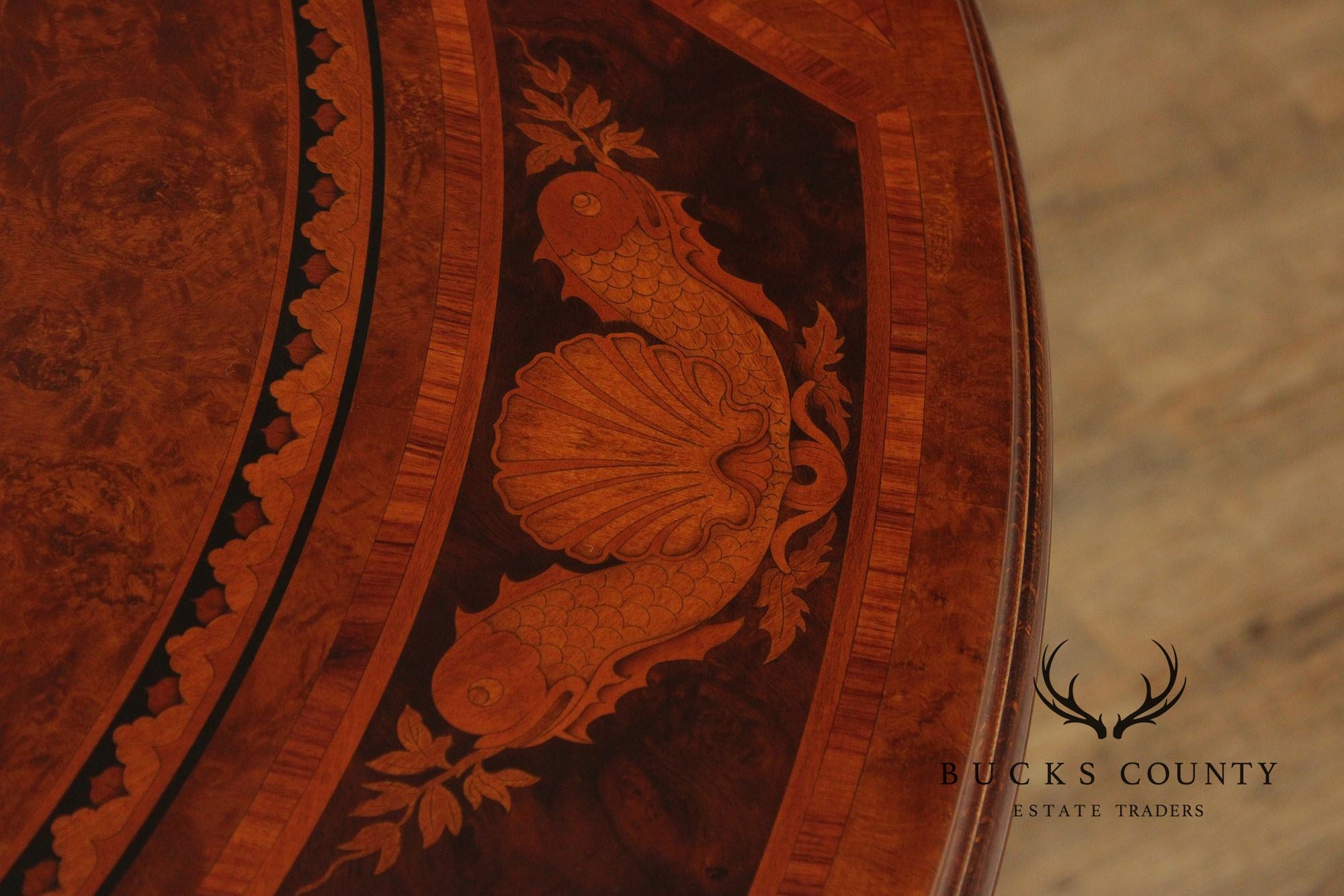 Rho Mobili D’Epoca Italian Empire Style Inlaid Mahogany Center Table