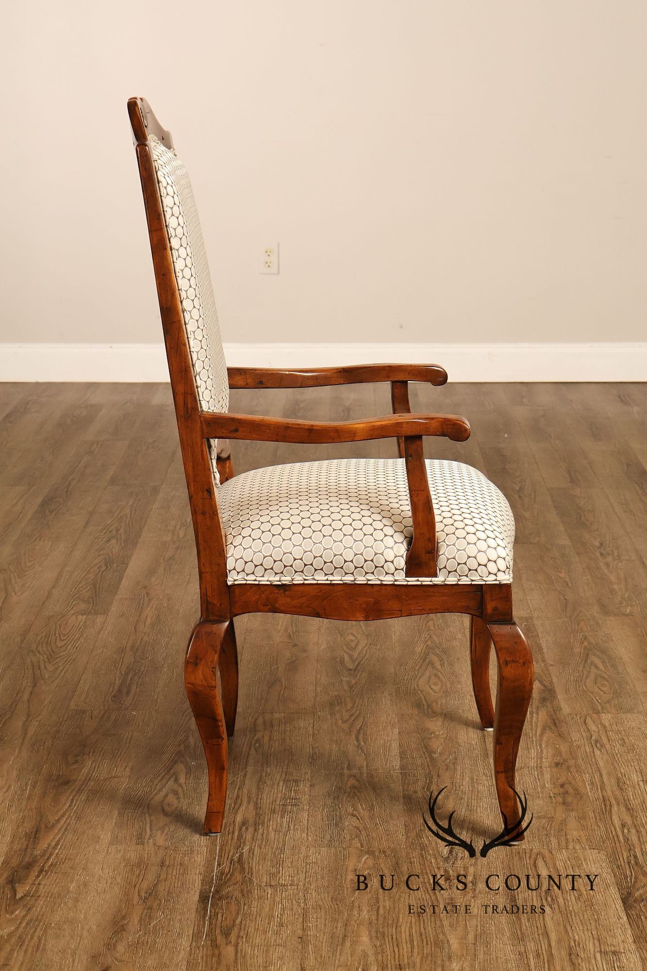 Guy Chaddock Pair Of Country French Upholstered Dining Armchairs