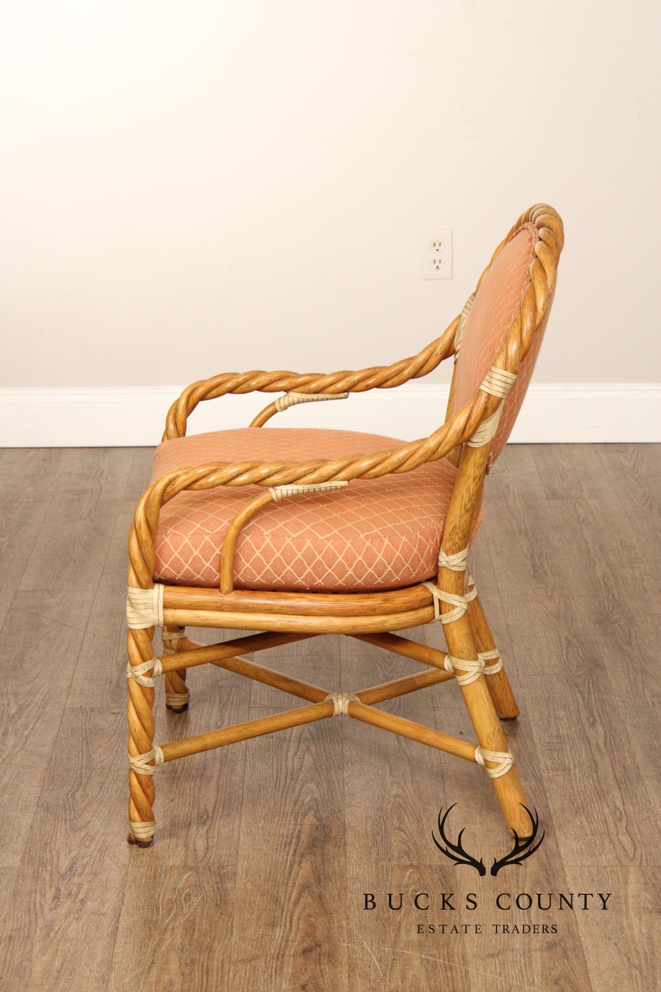 McGuire Set of Four Rattan Armchairs