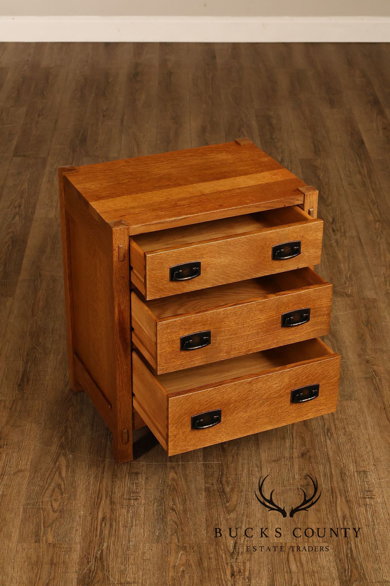 Stickley Mission Collection Oak Three-Drawer Nightstand