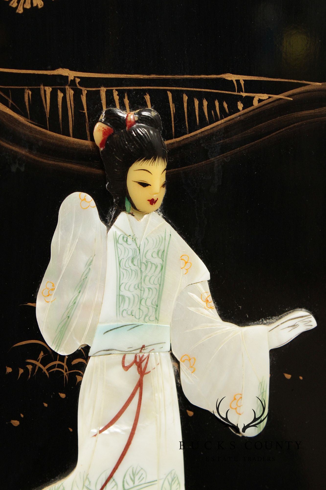 Chinoiserie Decorated Black Lacquer Jewelry Chest