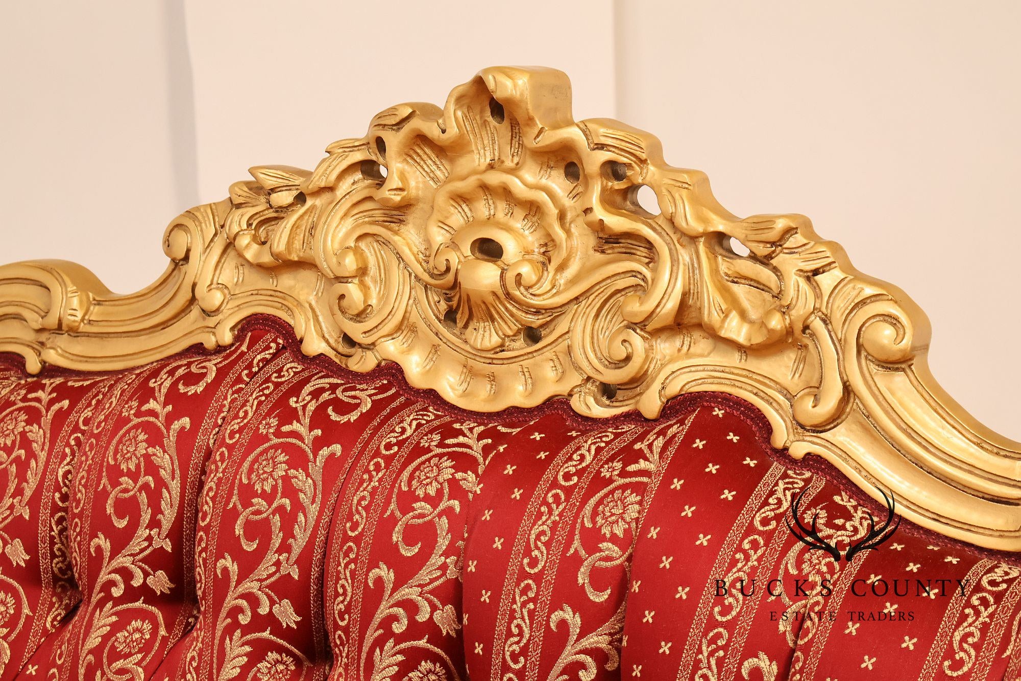 Baroque Style Giltwood Tufted Sofa