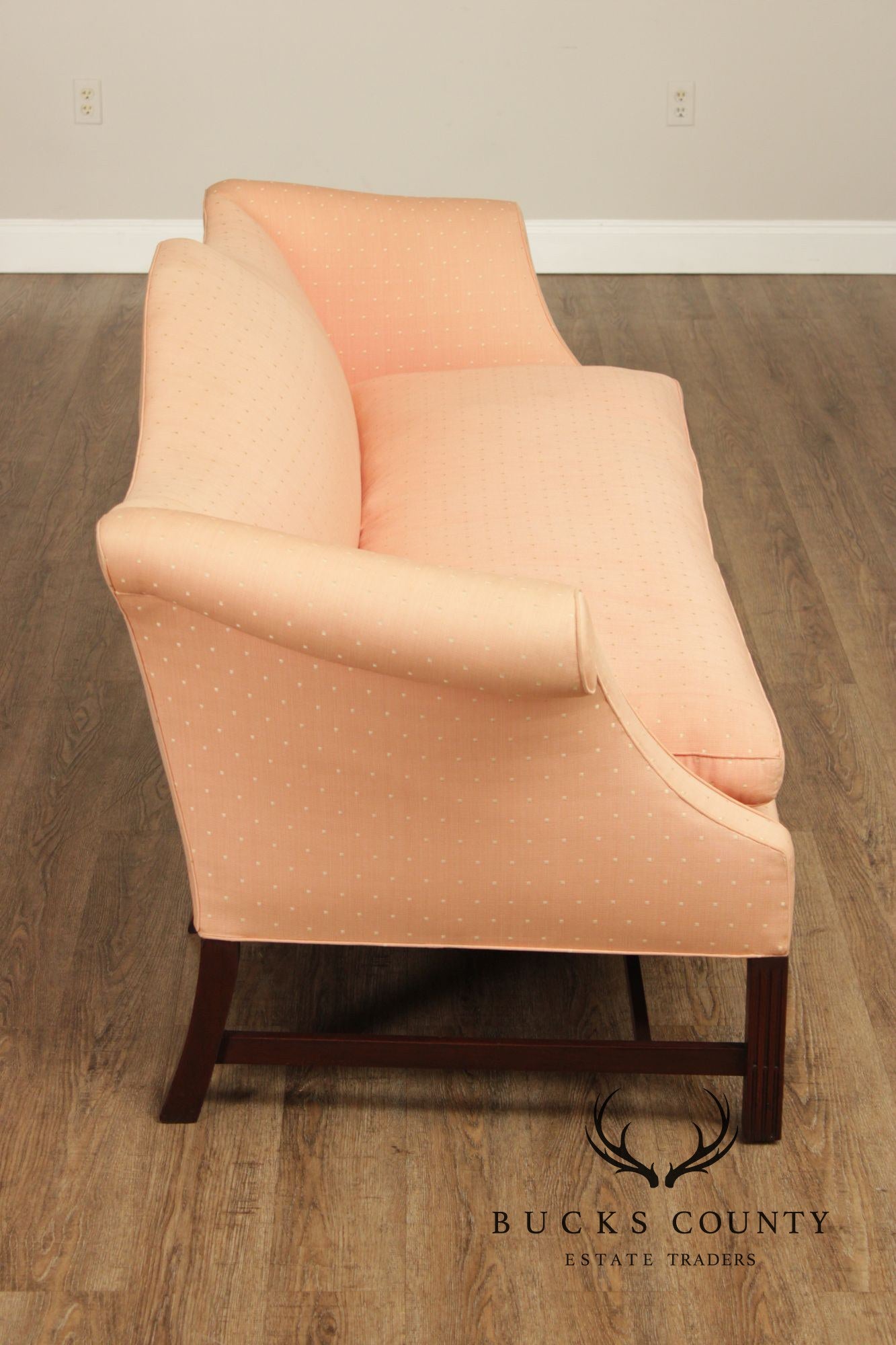 Chippendale Style Vintage Mahogany Camelback Sofa